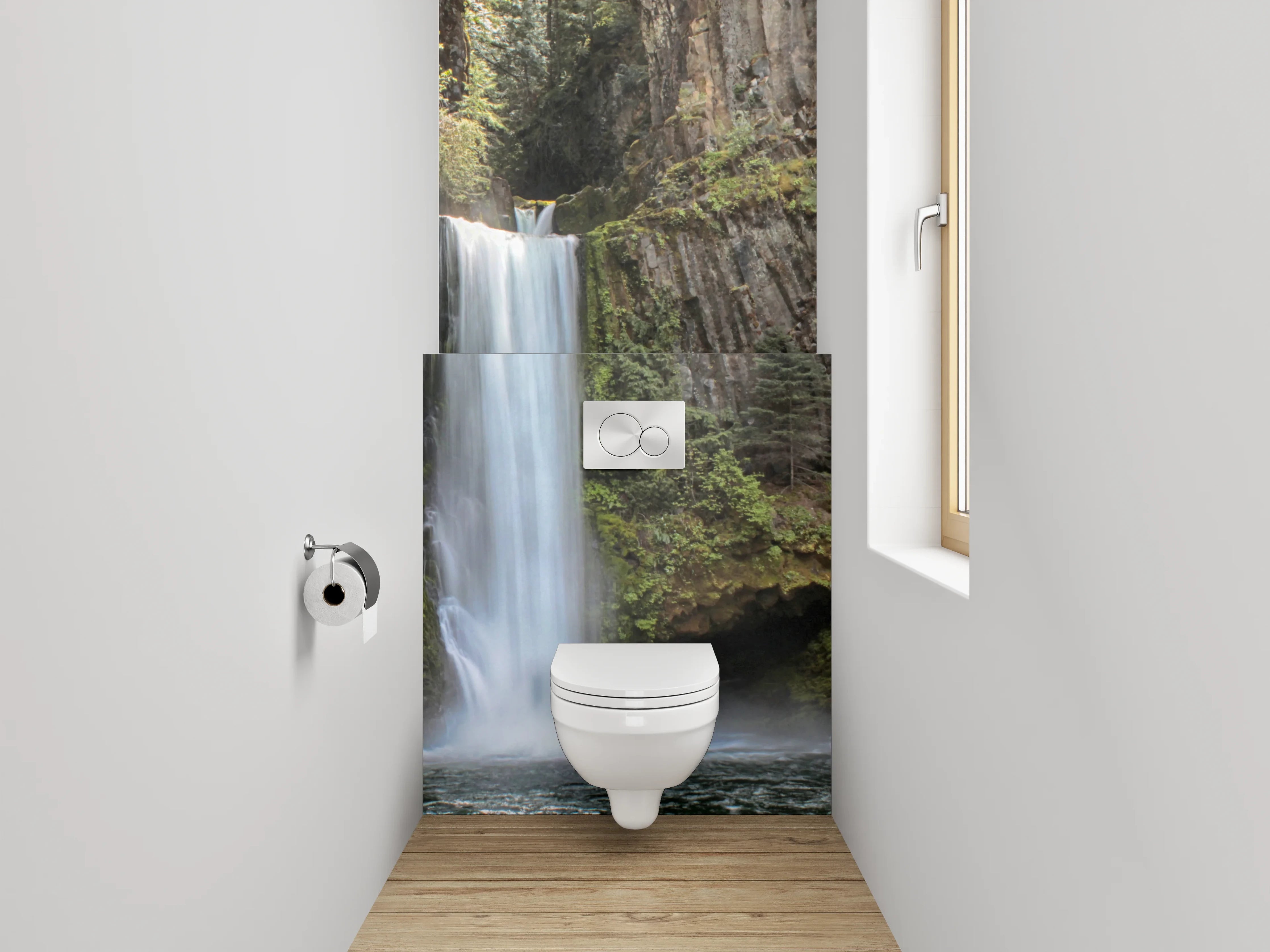 WC-Rückwand - Wasserfall Naturidylle Panorama