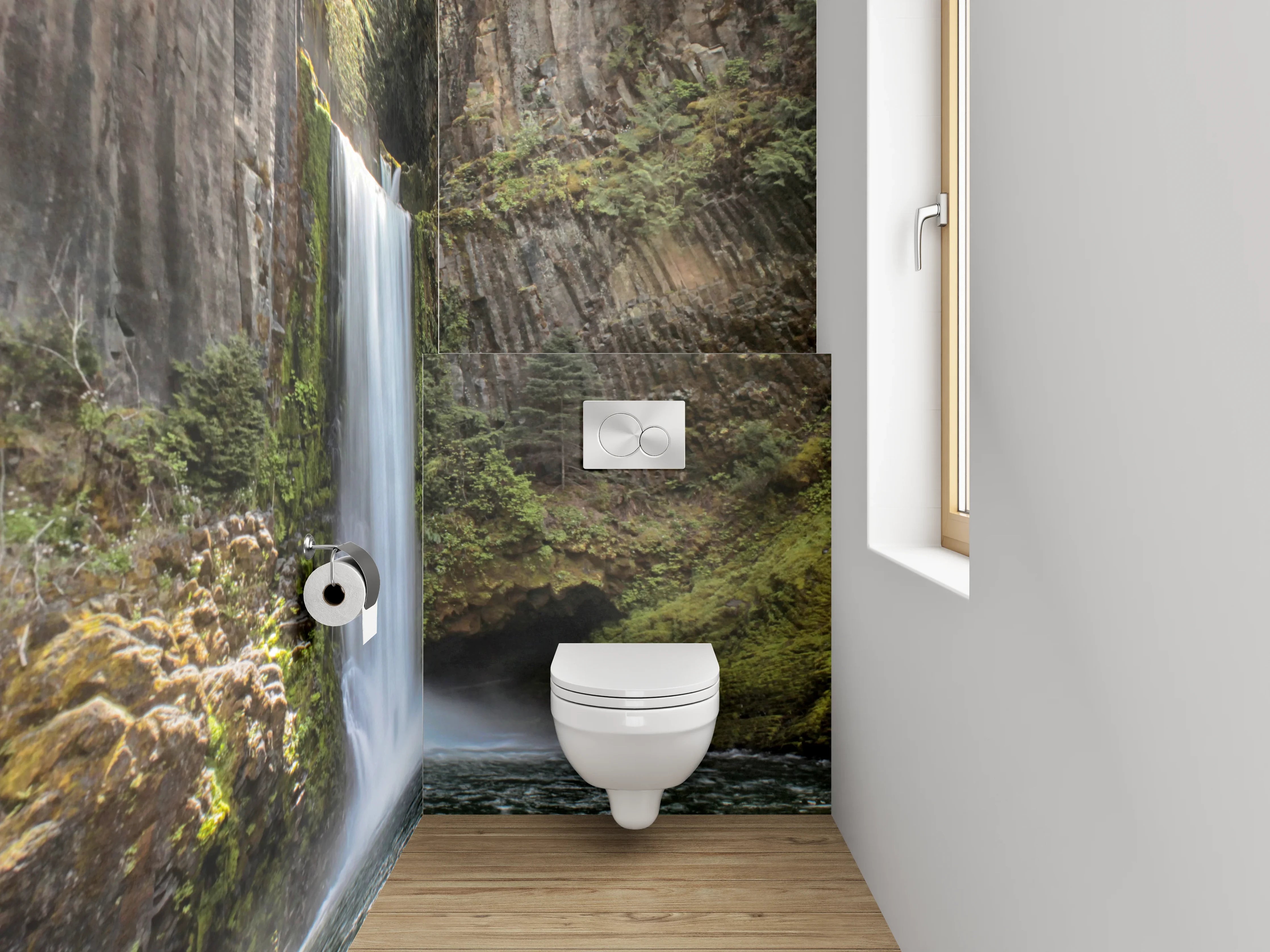 WC-Rückwand - Wasserfall Naturidylle Panorama