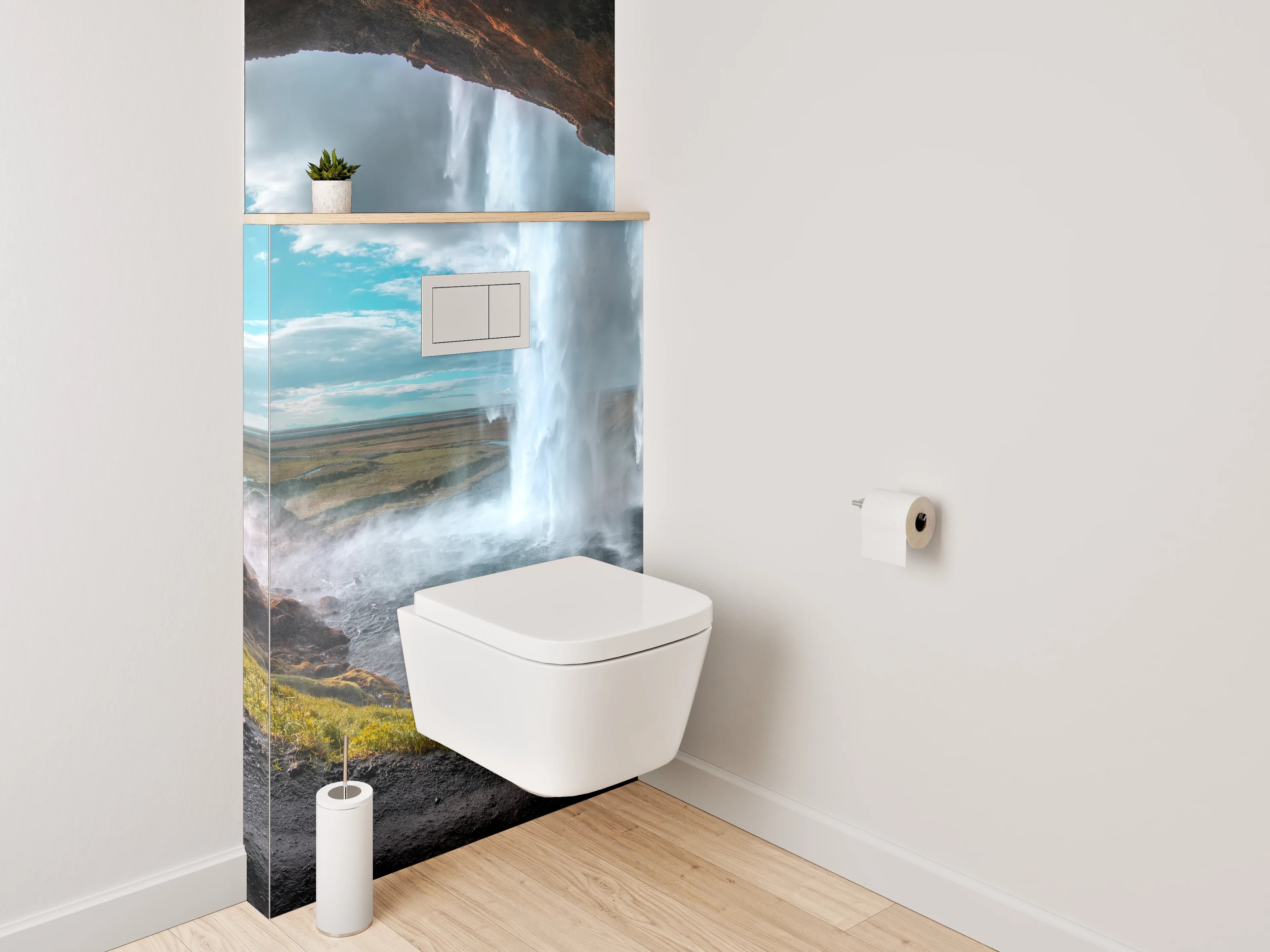 WC-Rückwand - Wasserfall aus der Höhle – Naturidylle