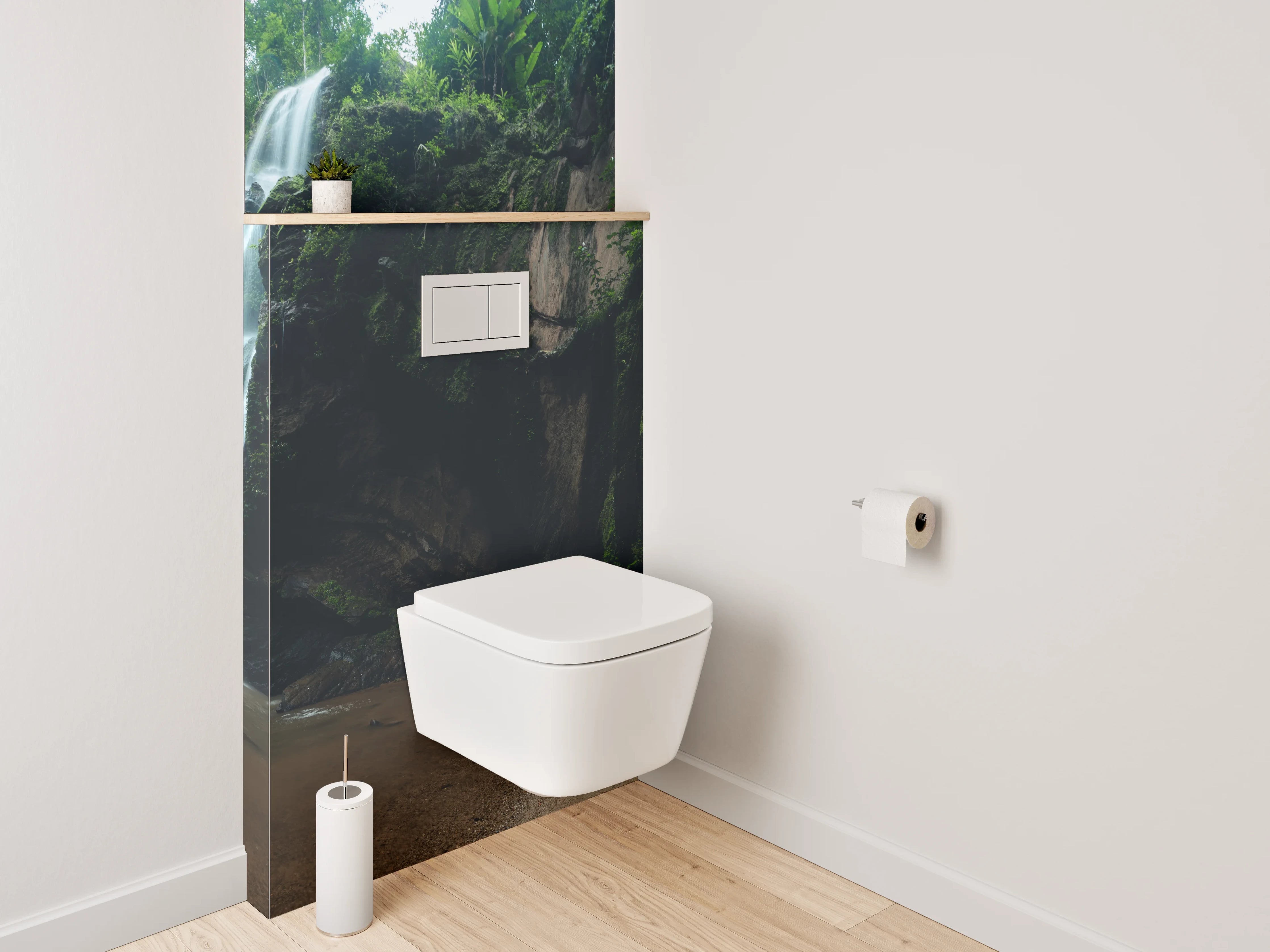 WC-Rückwand - Wasserfall im Dschungel Panorama