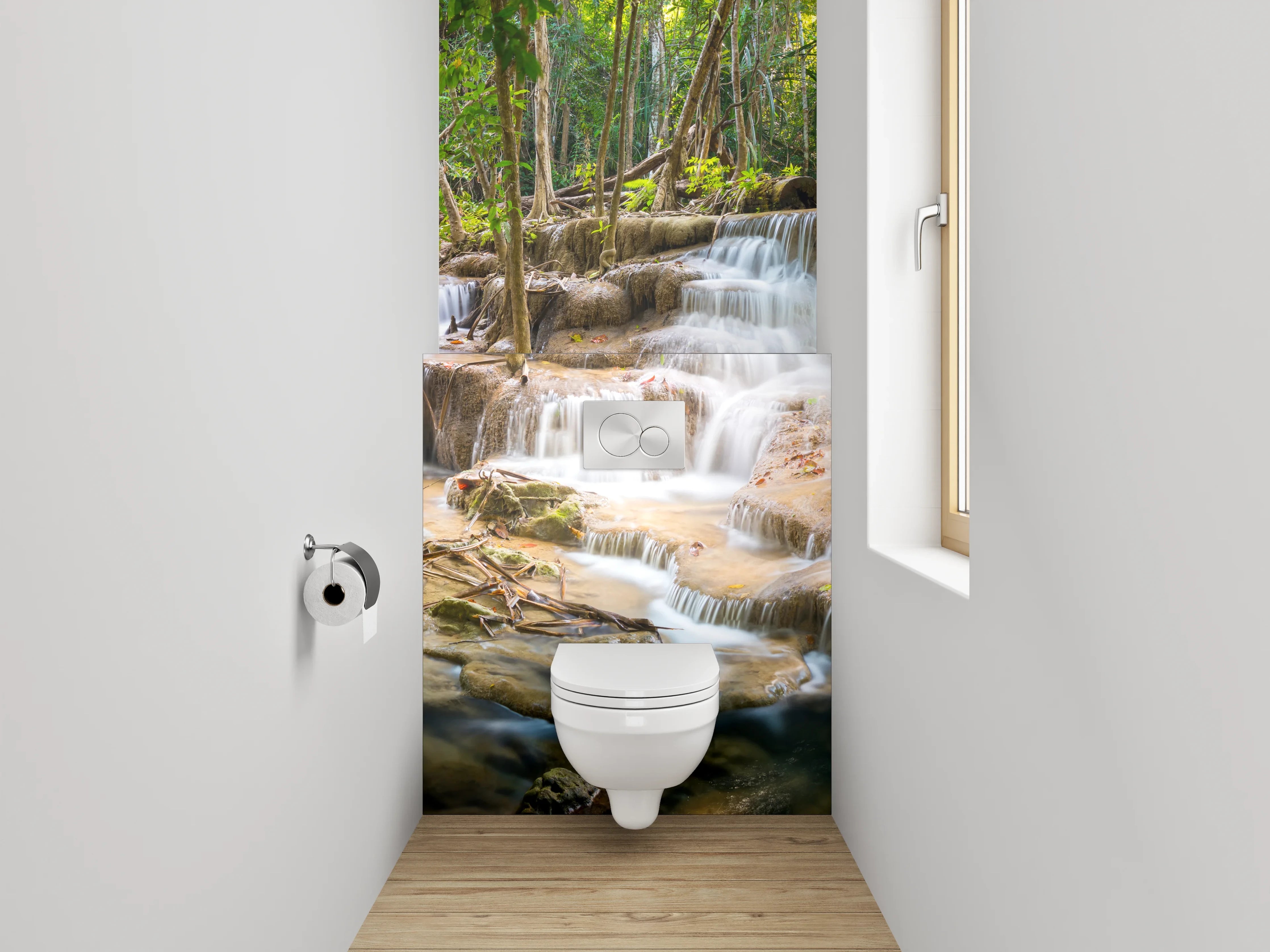 WC-Rückwand - Wasserfall im tropischen Regenwald