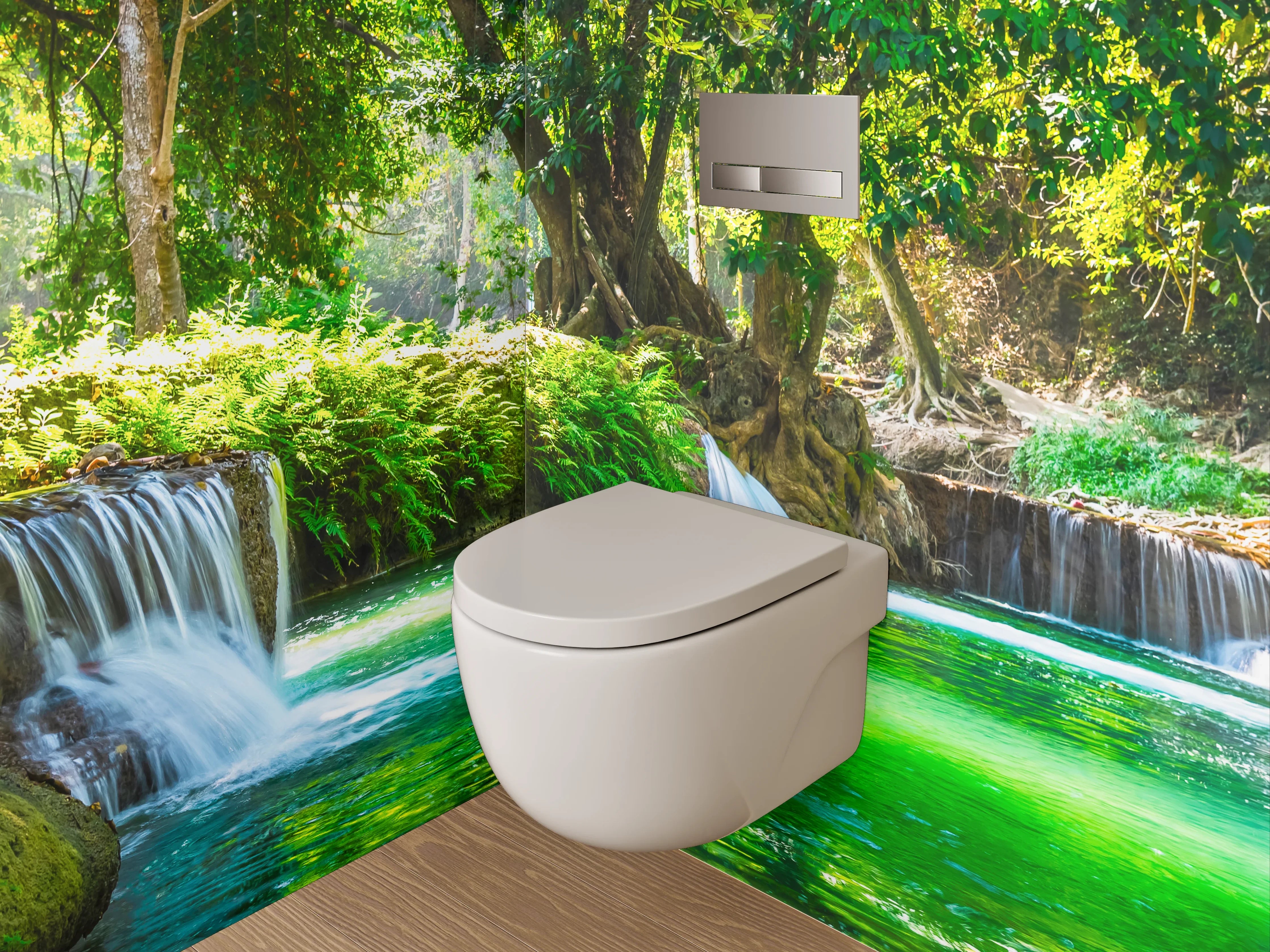WC-Rückwand - Wasserfall im tropischen Wald
