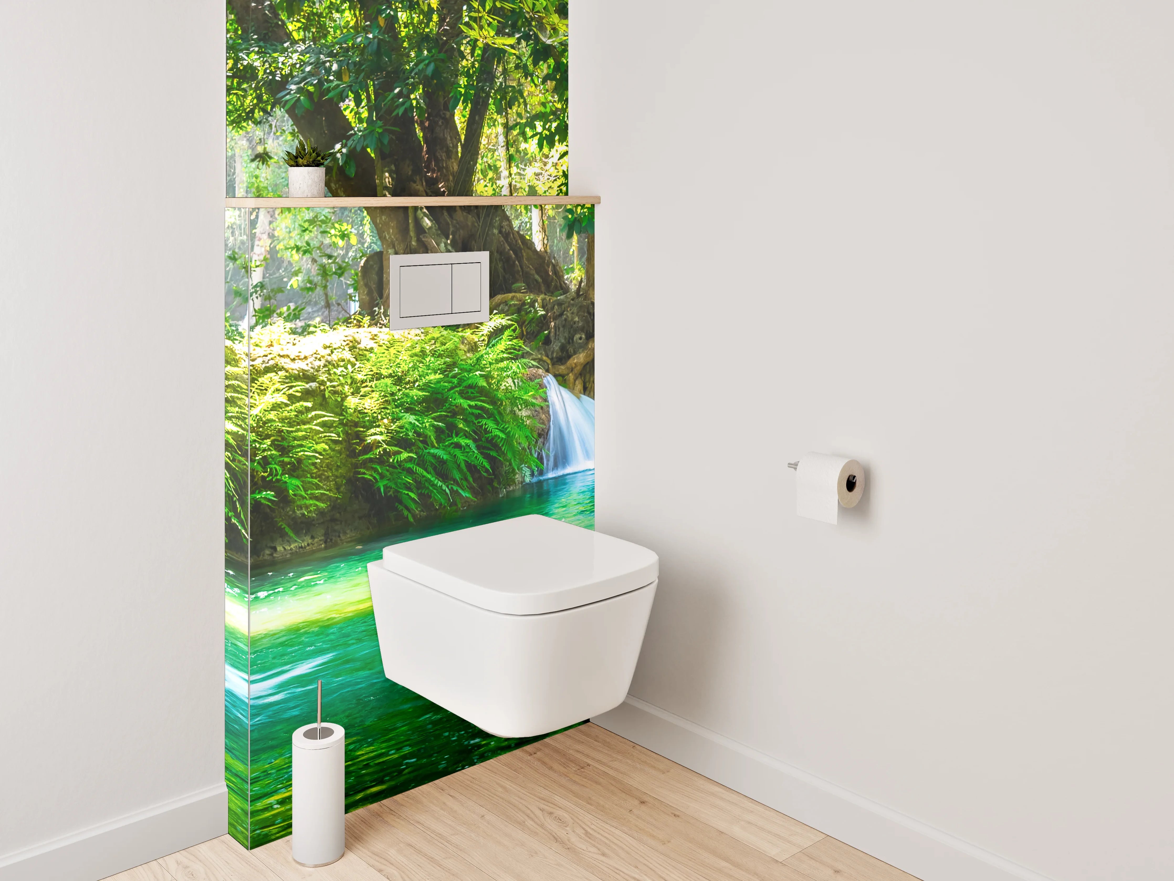 WC-Rückwand - Wasserfall im tropischen Wald