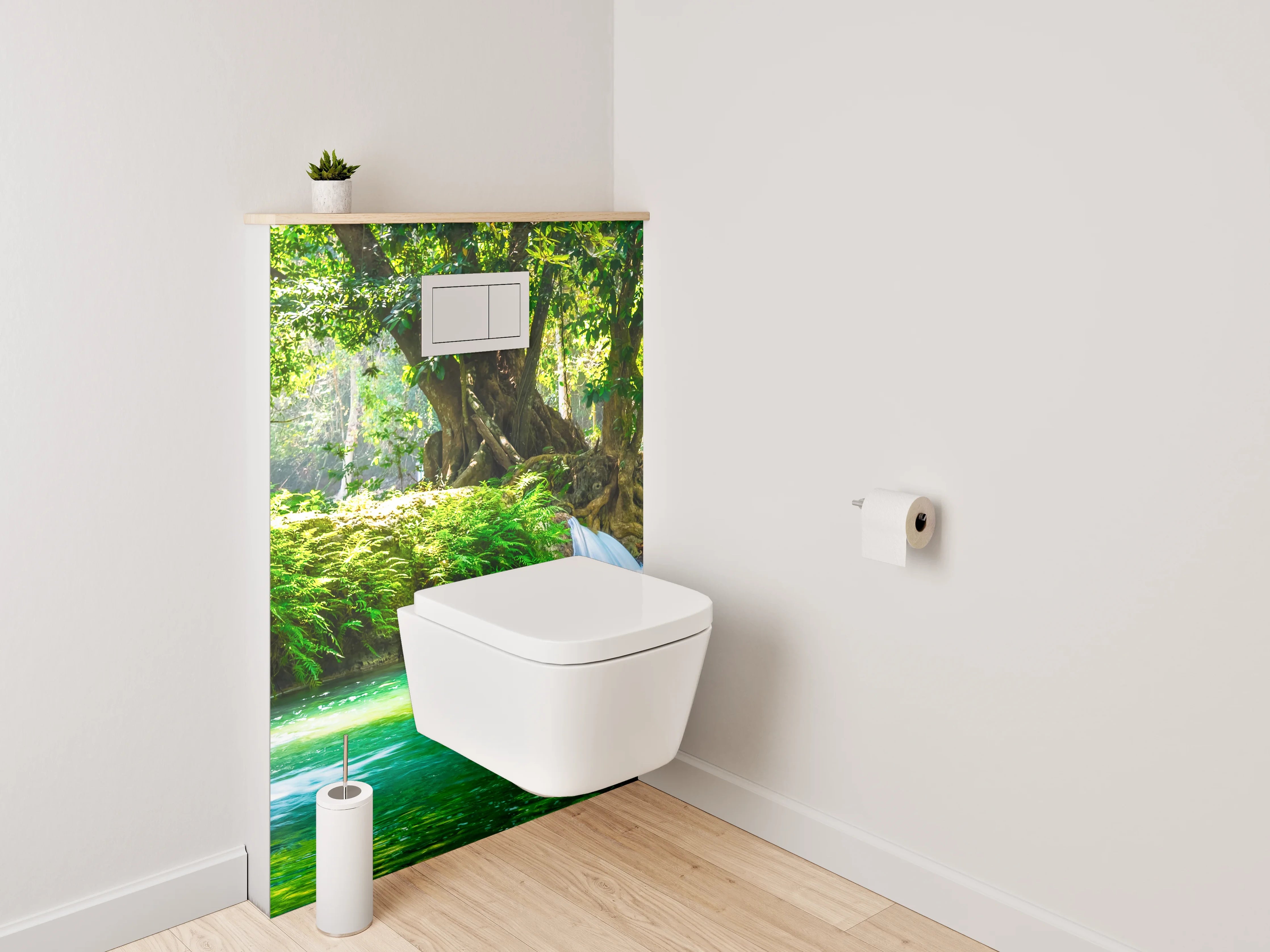 WC-Rückwand - Wasserfall im tropischen Wald