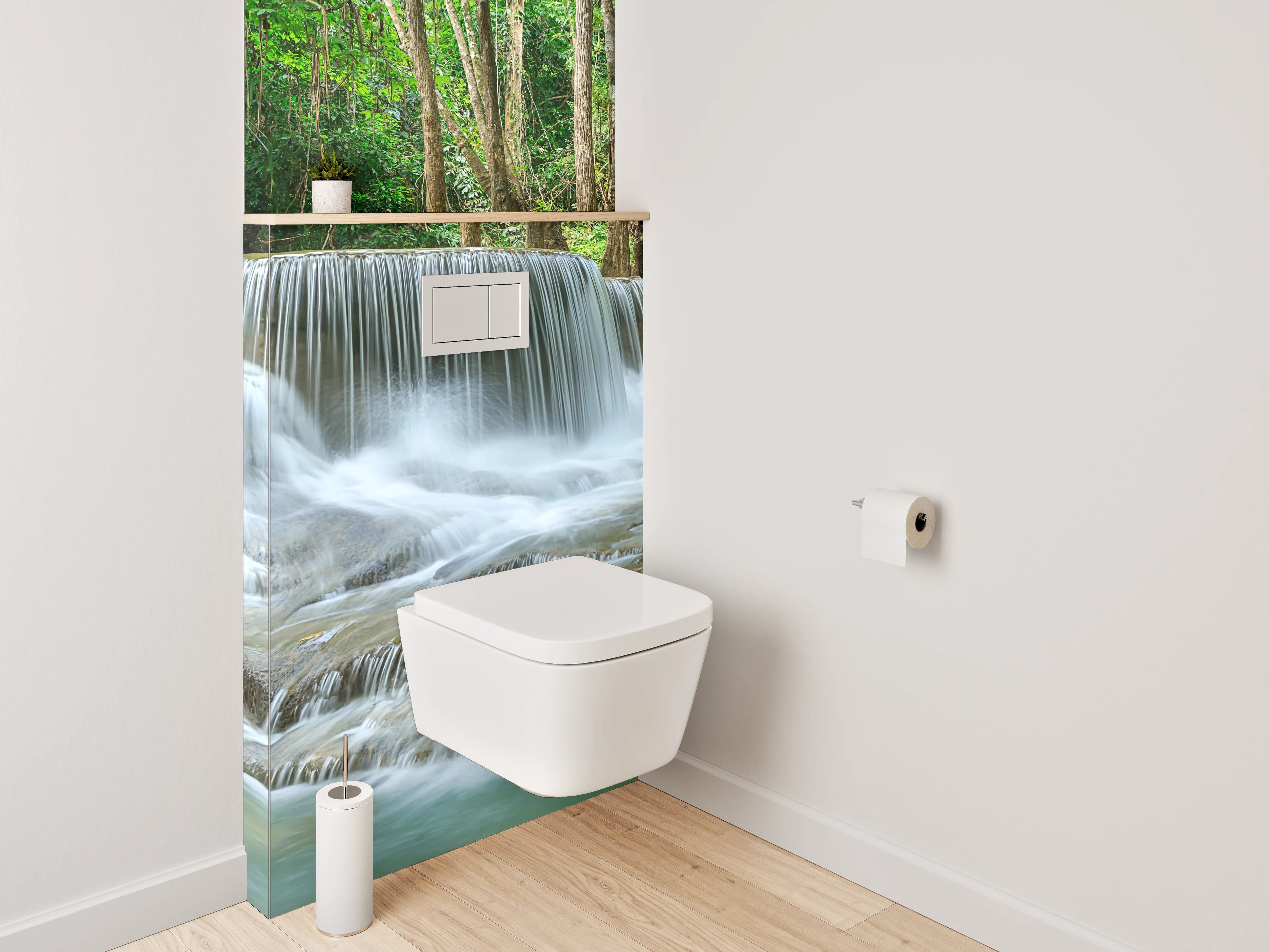 WC-Rückwand - Wasserfall in tropischem Wald