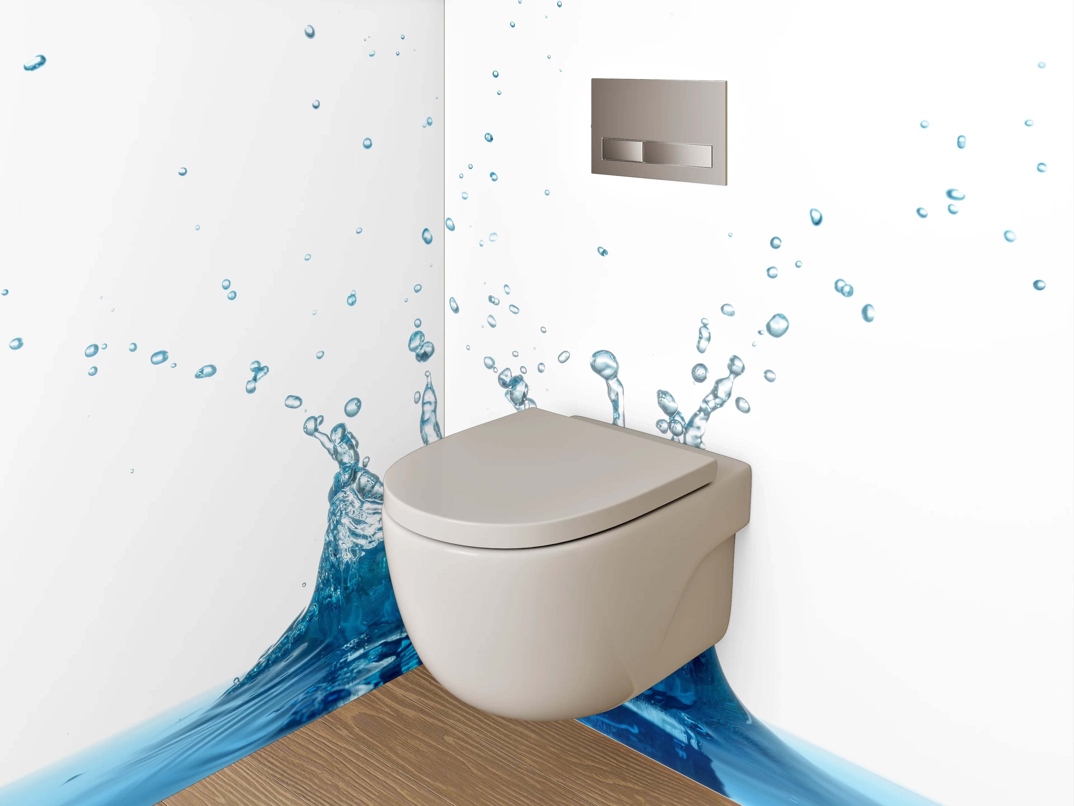 WC-Rückwand - Wasserspritzer Blau Fotodruck