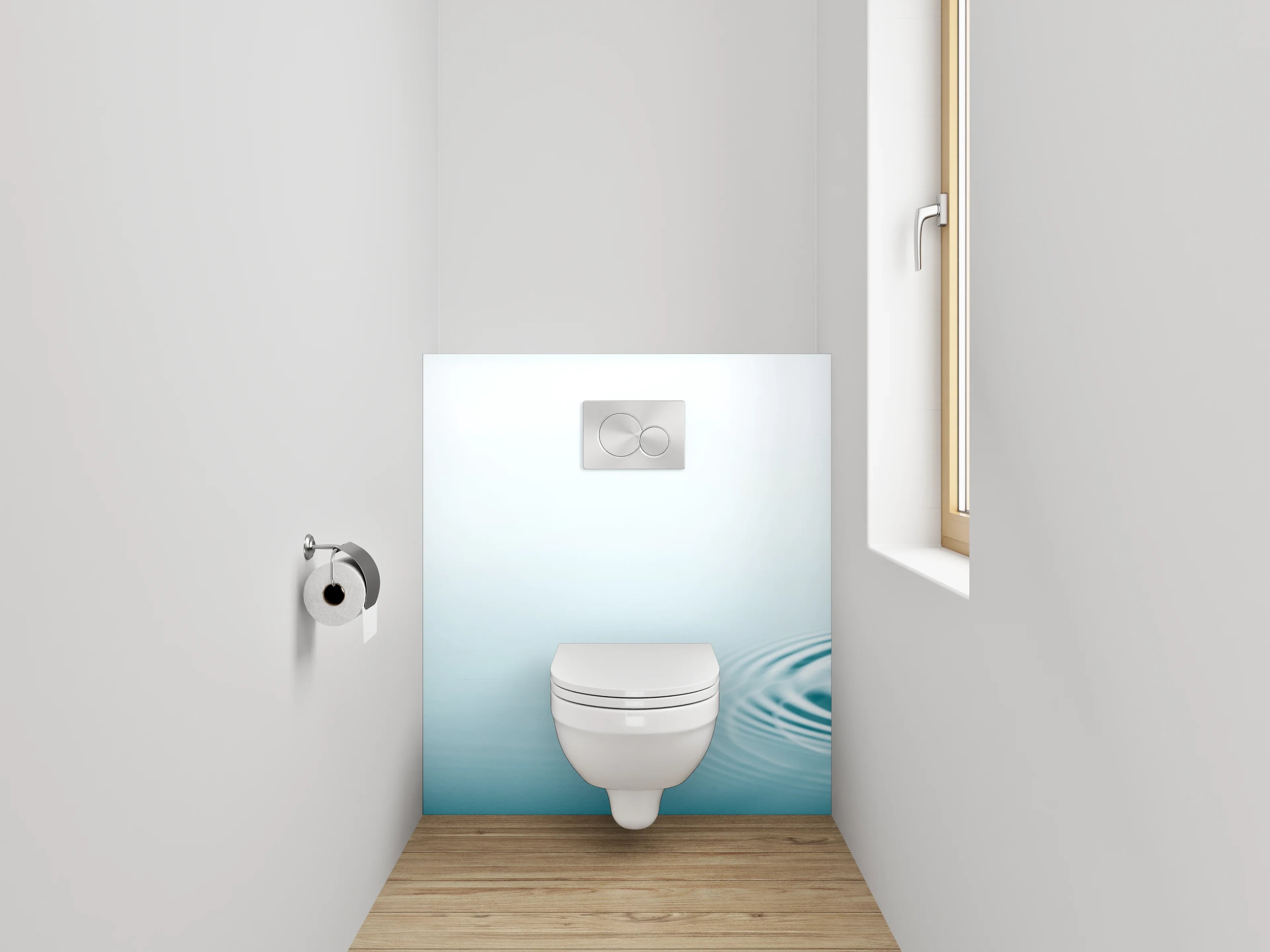 WC-Rückwand - Wassertropfen auf ruhiger Oberfläche