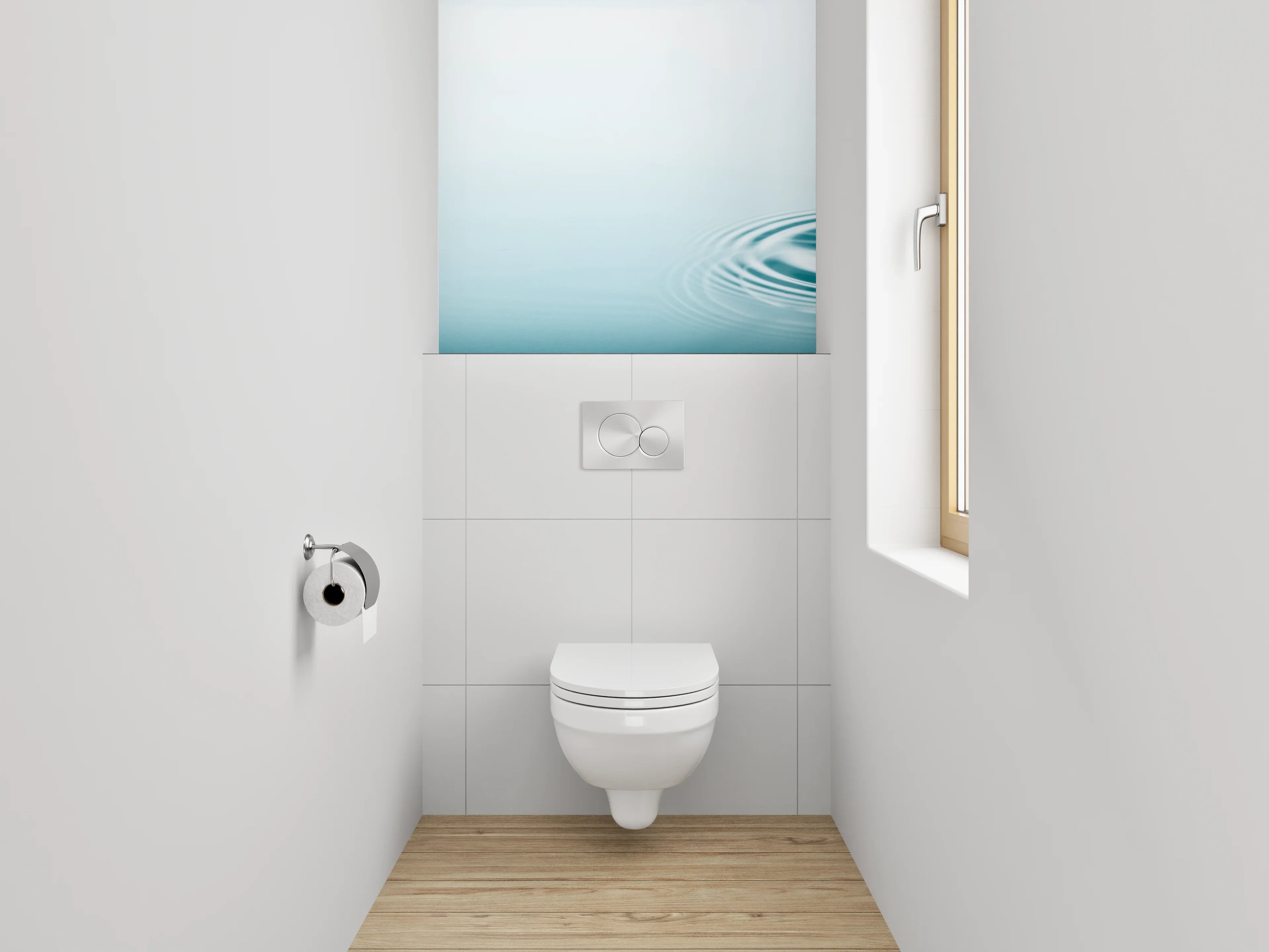 WC-Rückwand - Wassertropfen auf ruhiger Oberfläche