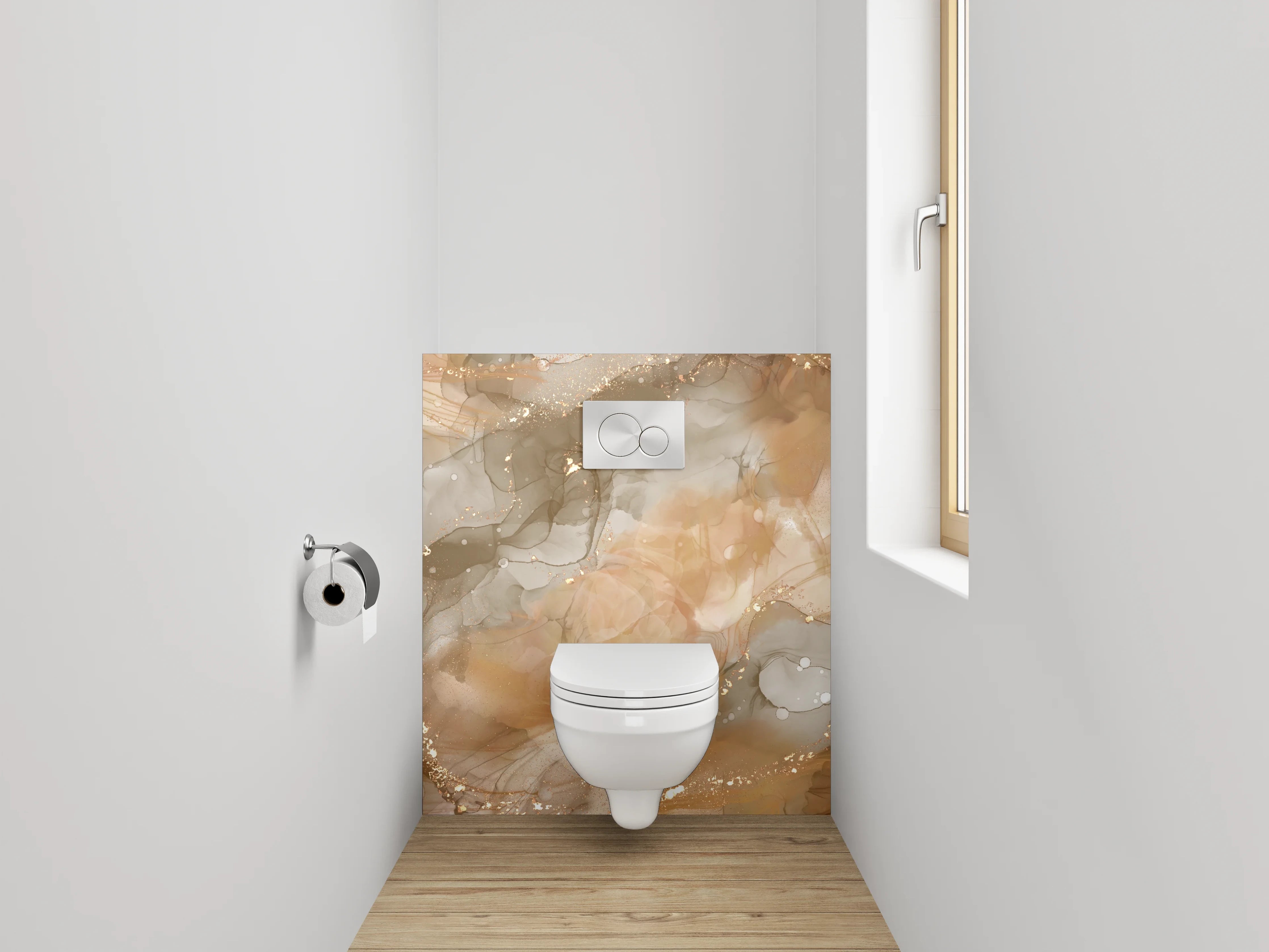 WC-Rückwand - Weiche, warme Farbenspiele