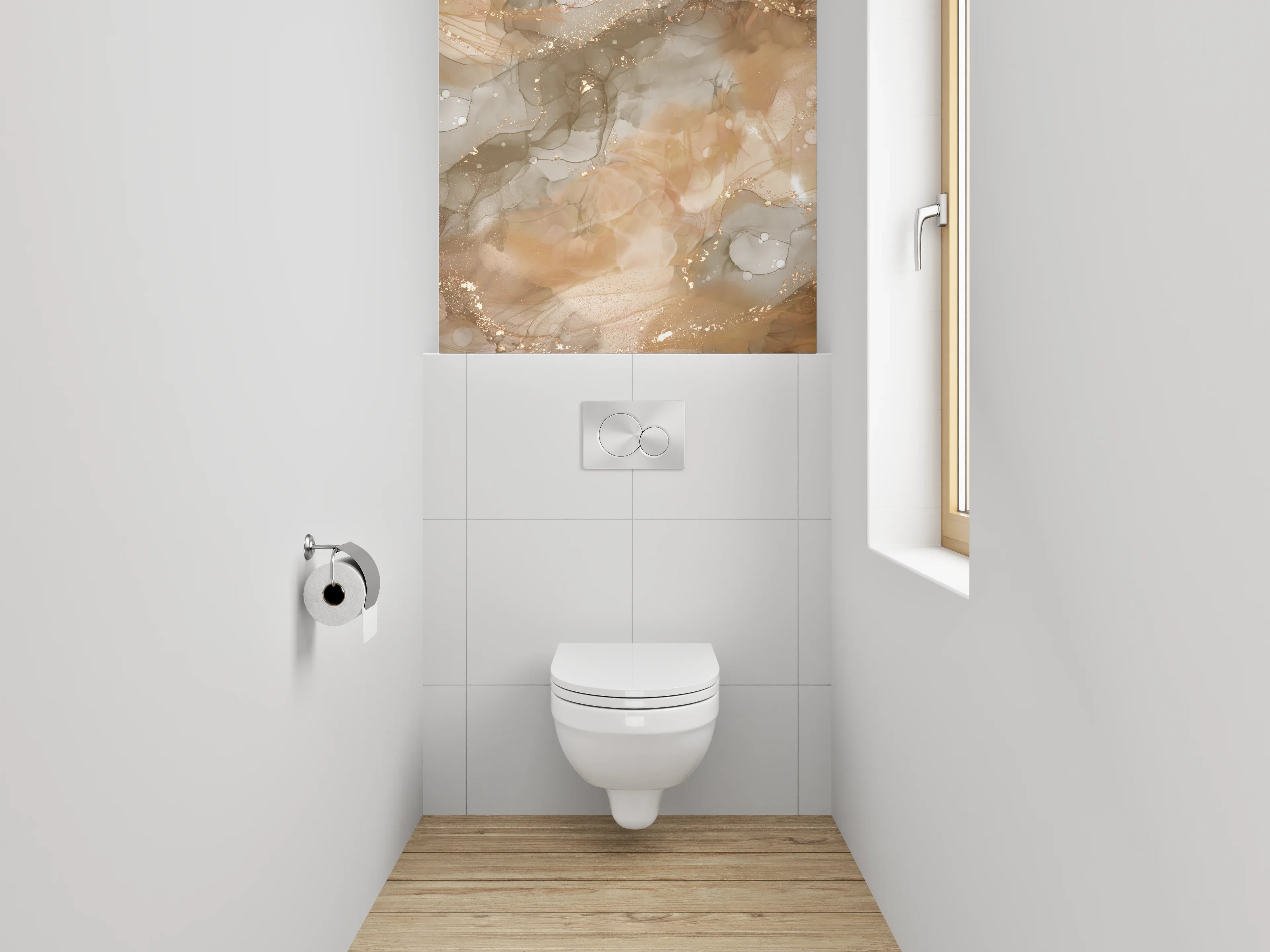 WC-Rückwand - Weiche, warme Farbenspiele