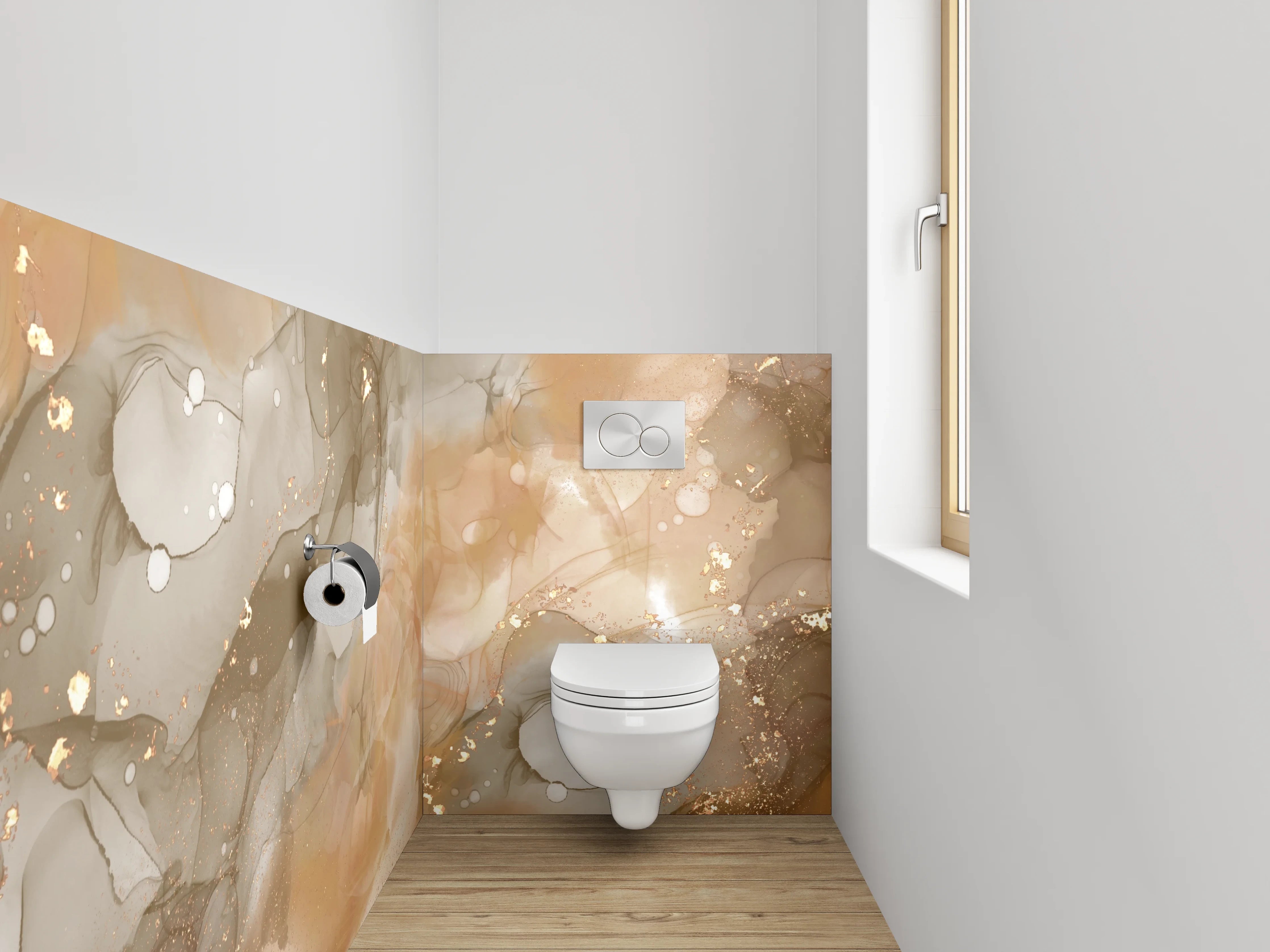 WC-Rückwand - Weiche, warme Farbenspiele