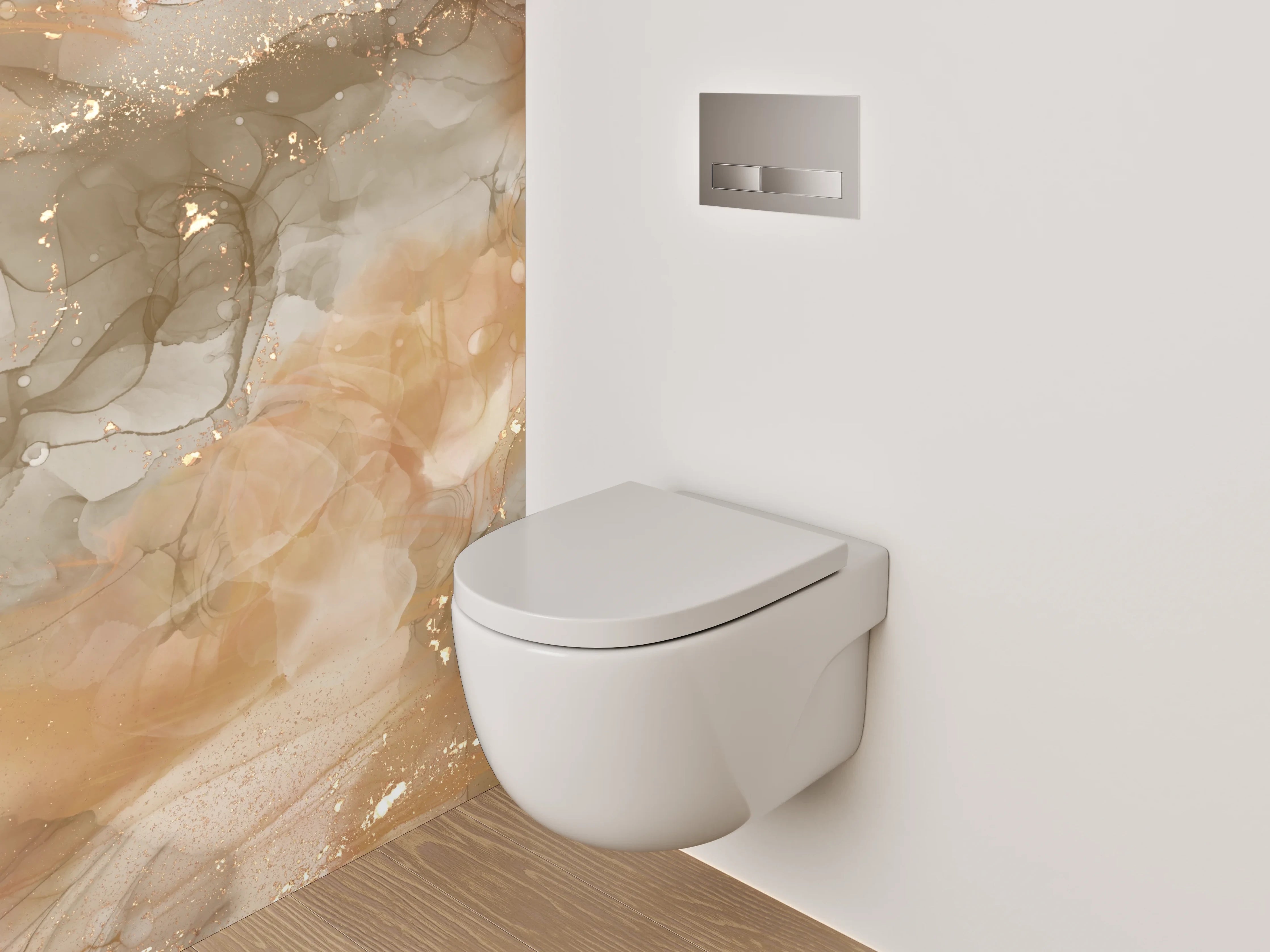 WC-Rückwand - Weiche, warme Farbenspiele