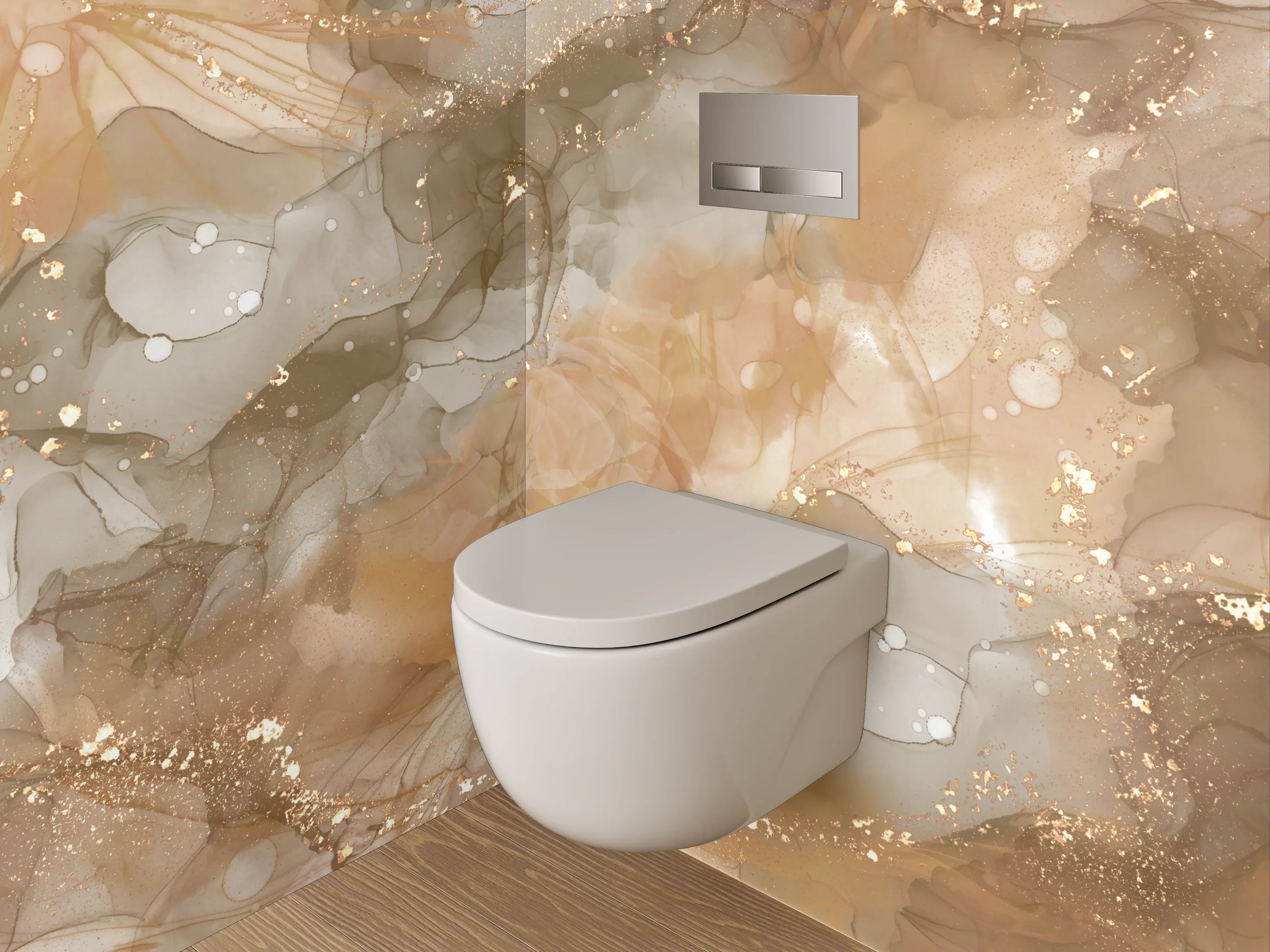 WC-Rückwand - Weiche, warme Farbenspiele