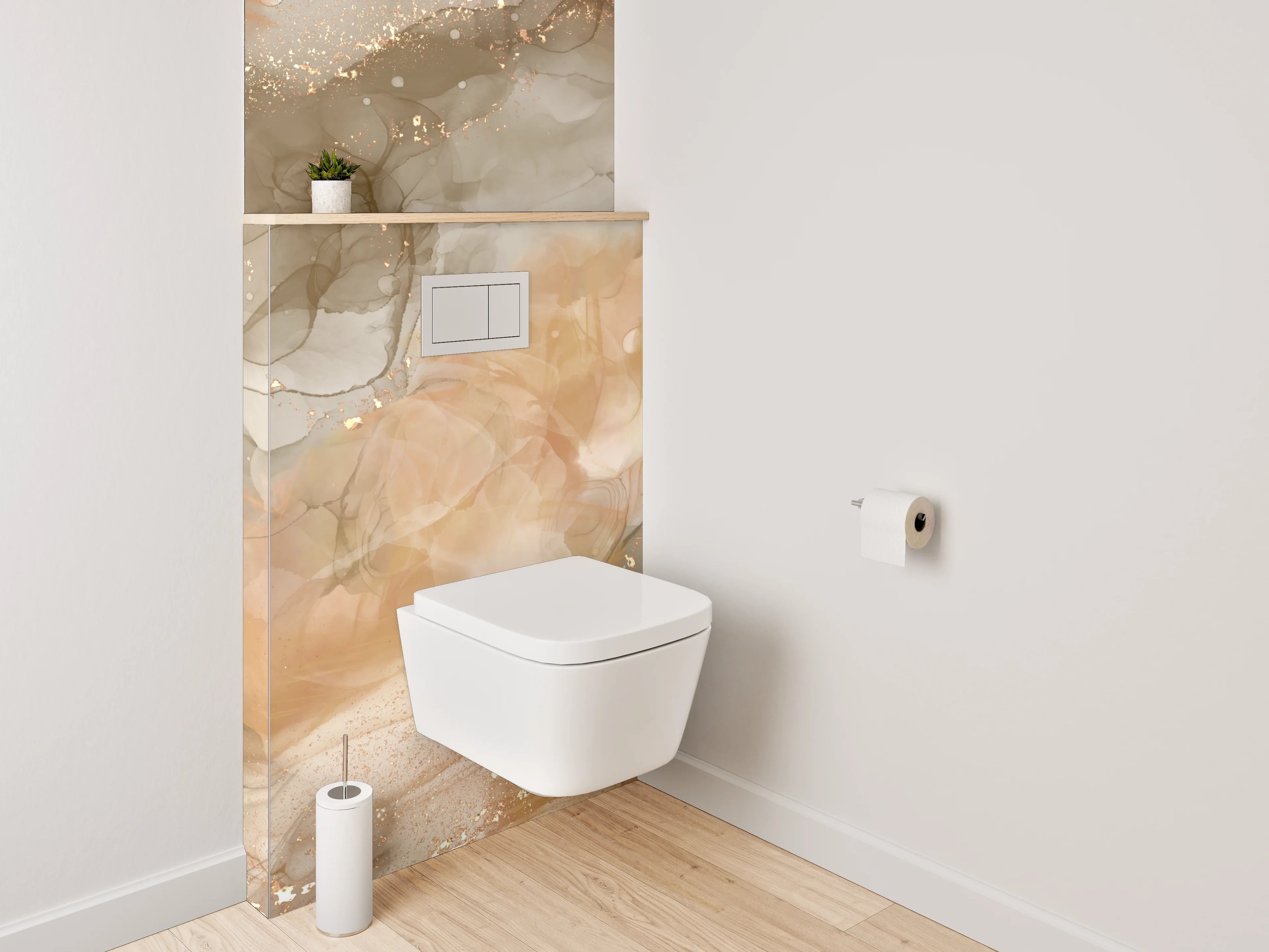 WC-Rückwand - Weiche, warme Farbenspiele