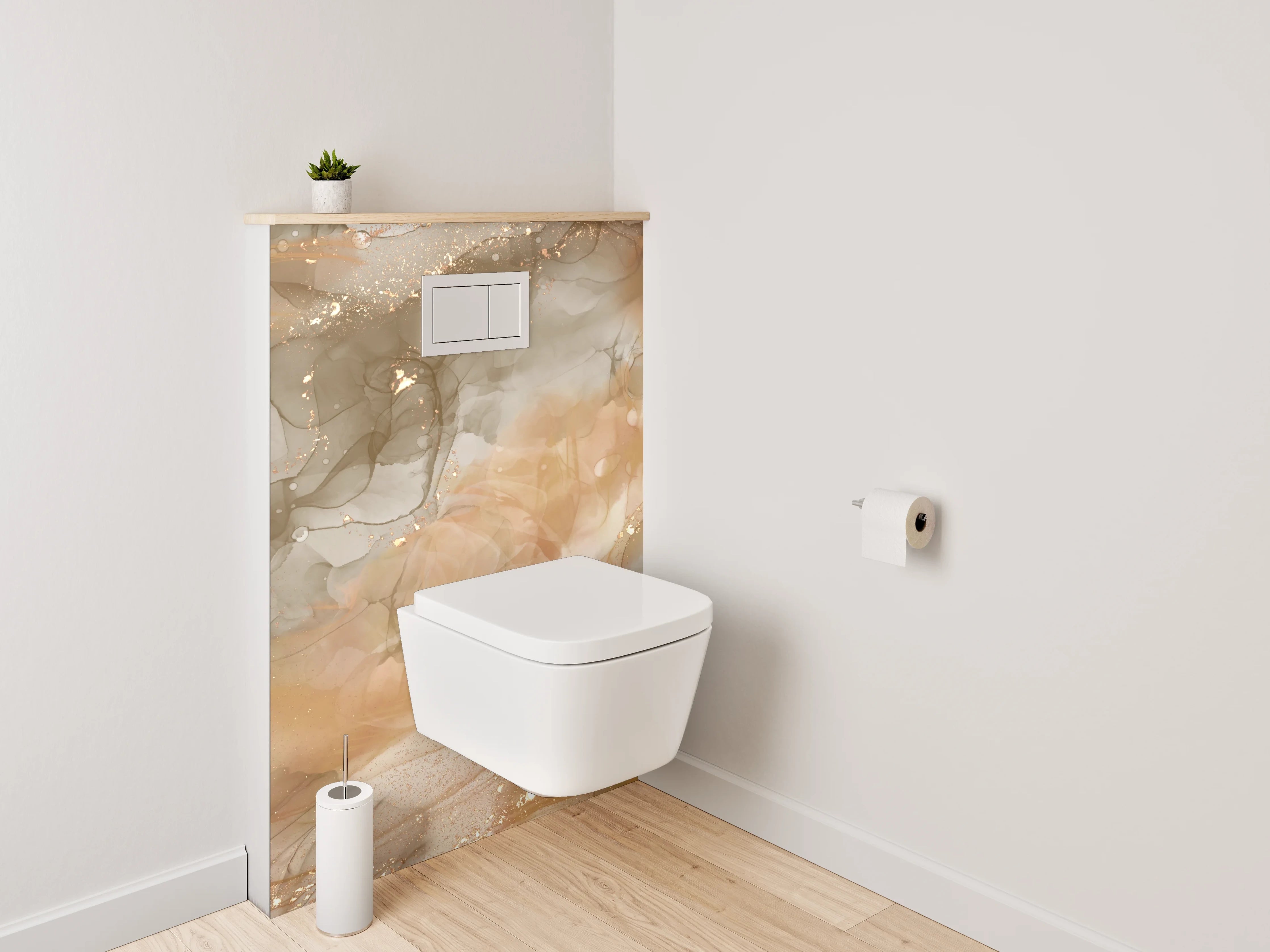 WC-Rückwand - Weiche, warme Farbenspiele