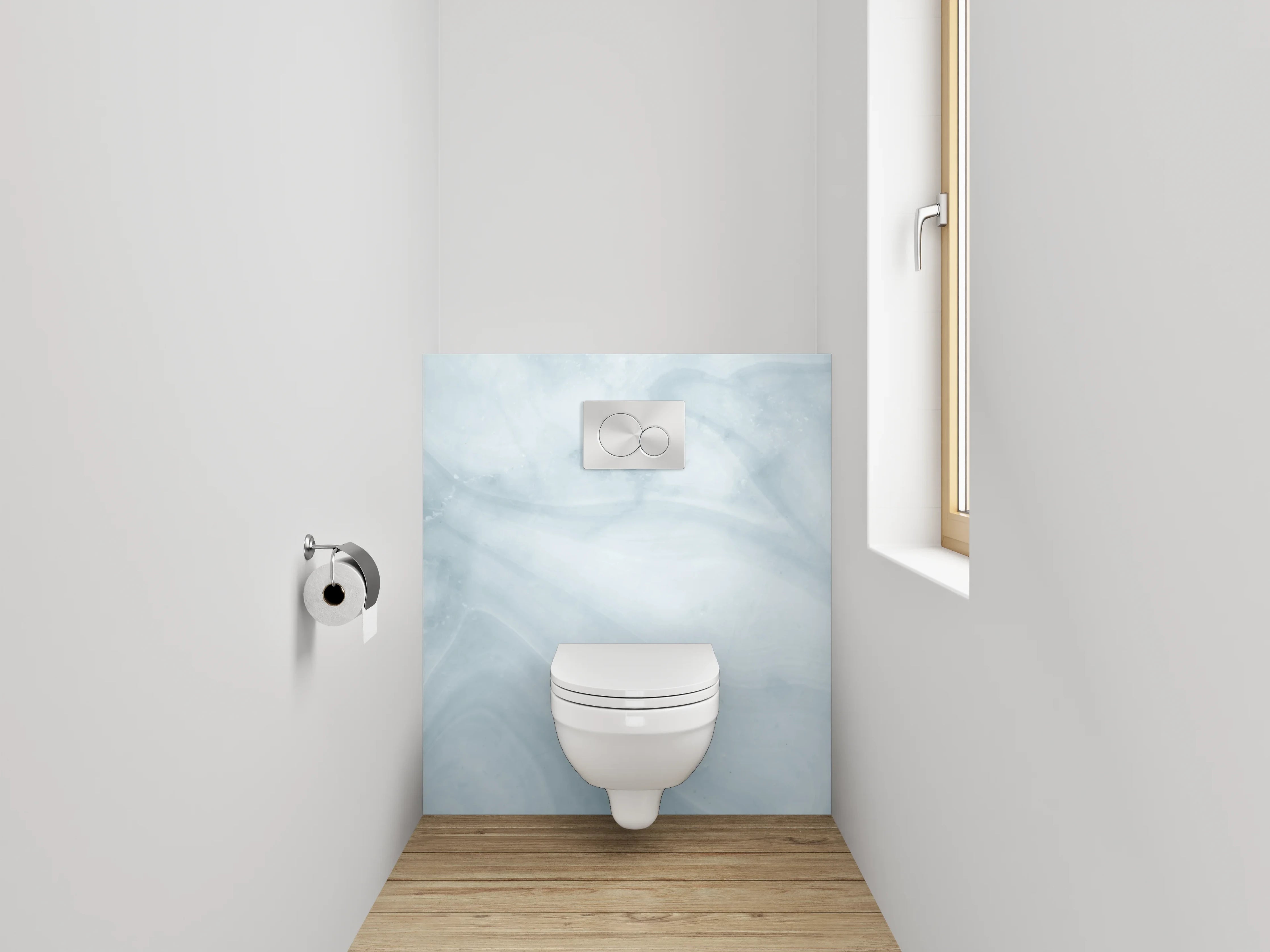 WC-Rückwand - Weiß-Graue Marmor-Optik modern