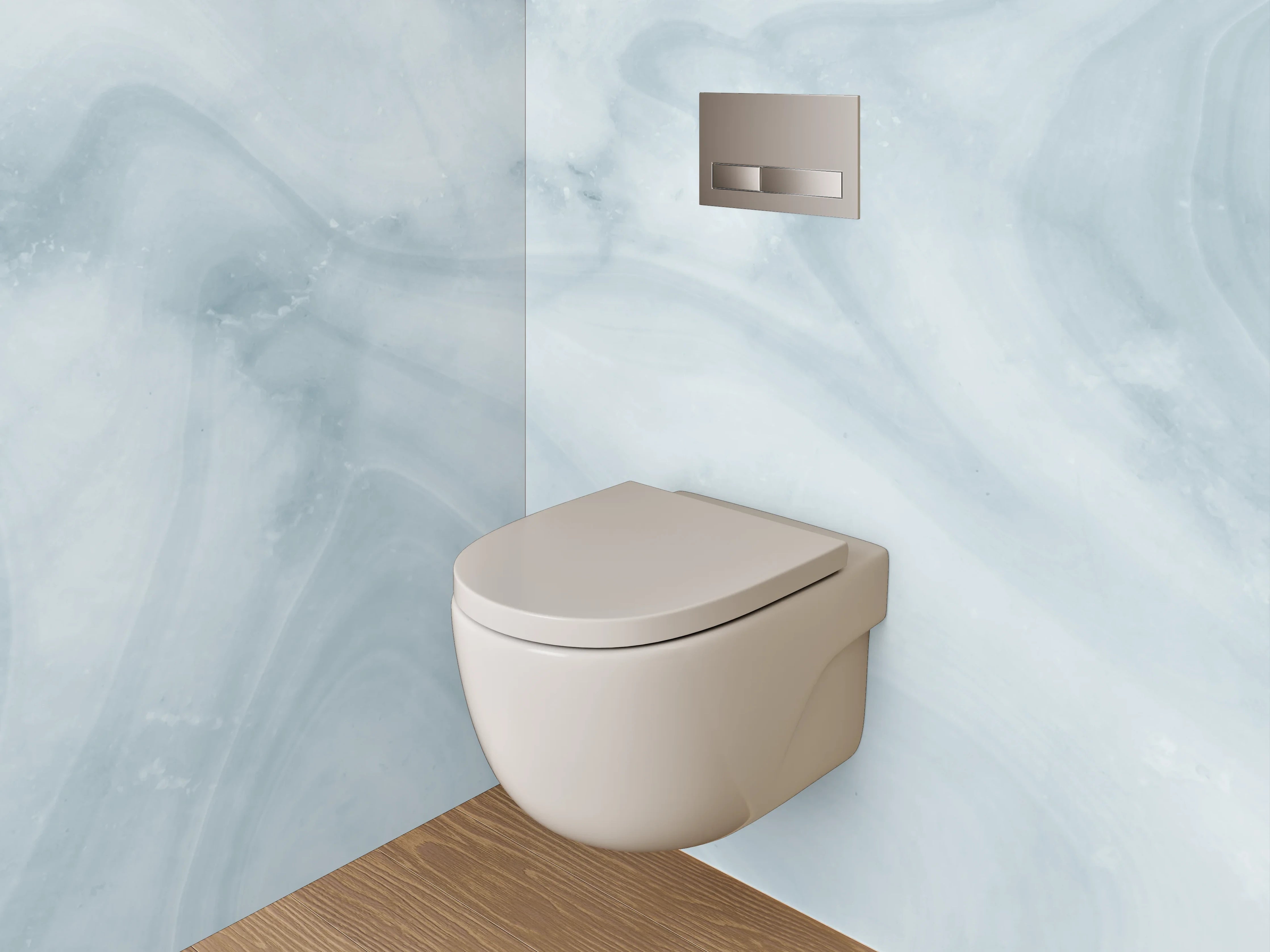 WC-Rückwand - Weiß-Graue Marmor-Optik modern