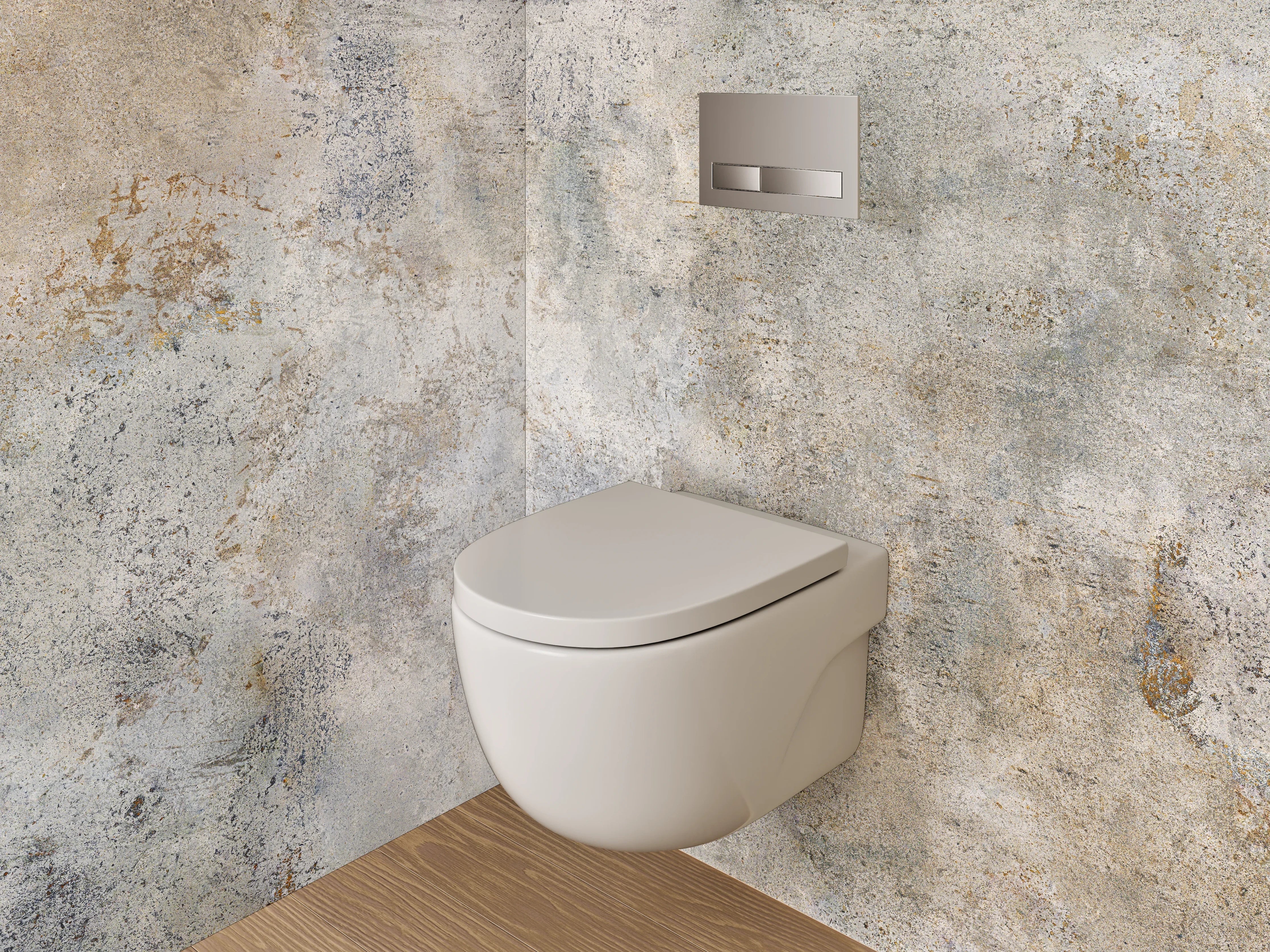 WC-Rückwand - Weiß-Graue Vintage Betonoptik