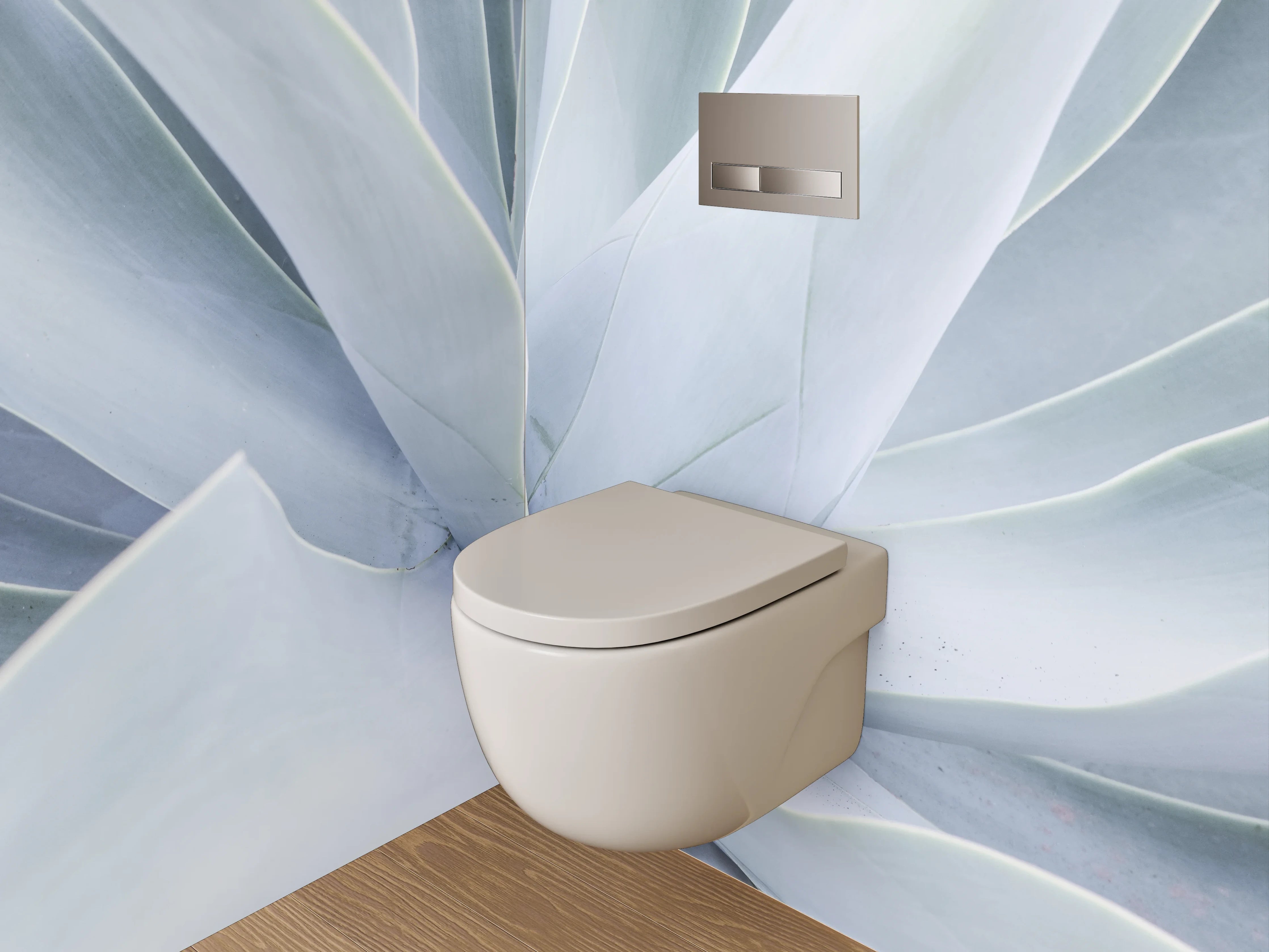 WC-Rückwand - Weiß-graue Agavenstruktur Naturmotiv