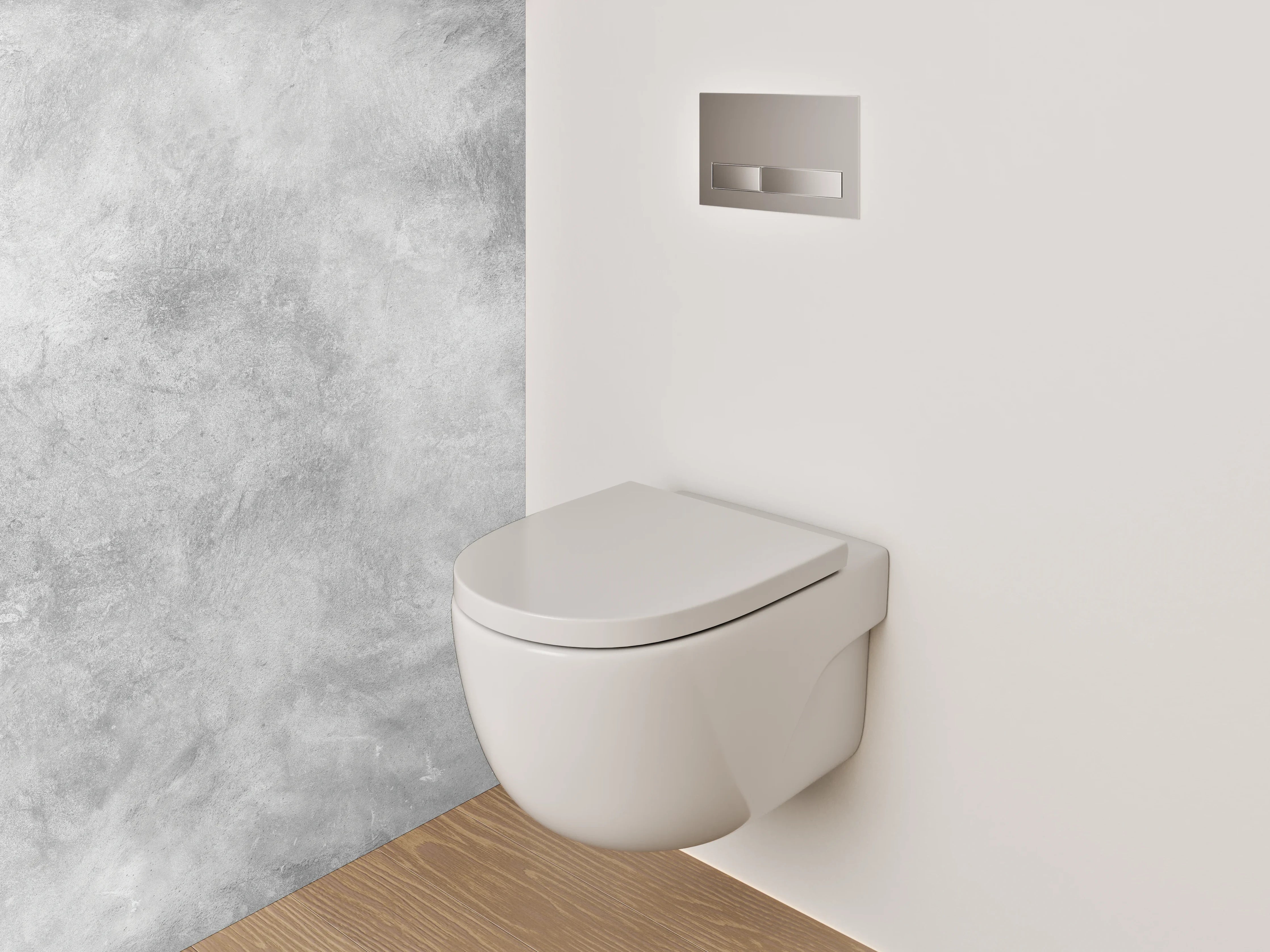 WC-Rückwand - Weiß-graue Marmorstruktur Effekt