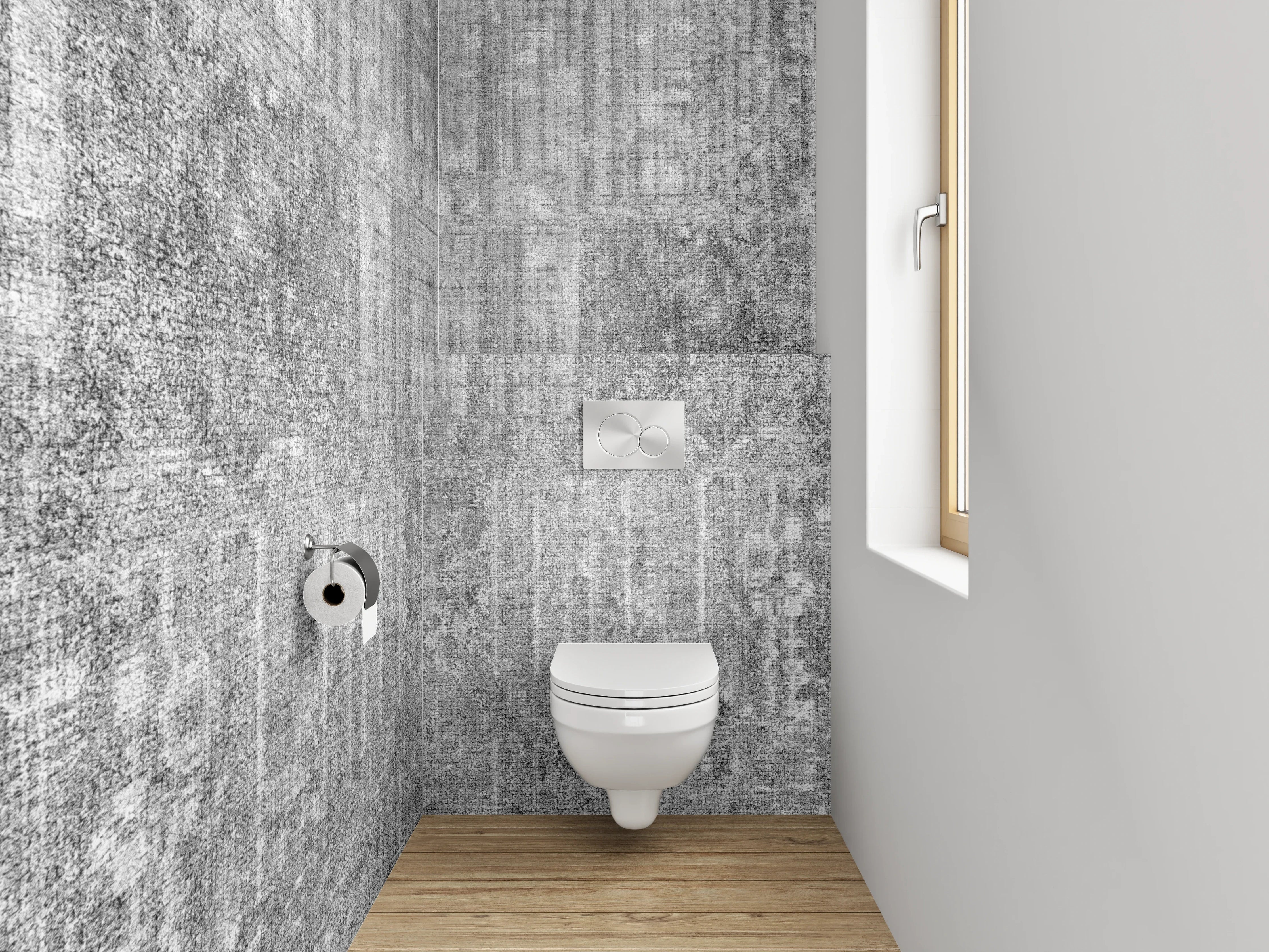 WC-Rückwand - Weiß-graue Marmorstruktur modern
