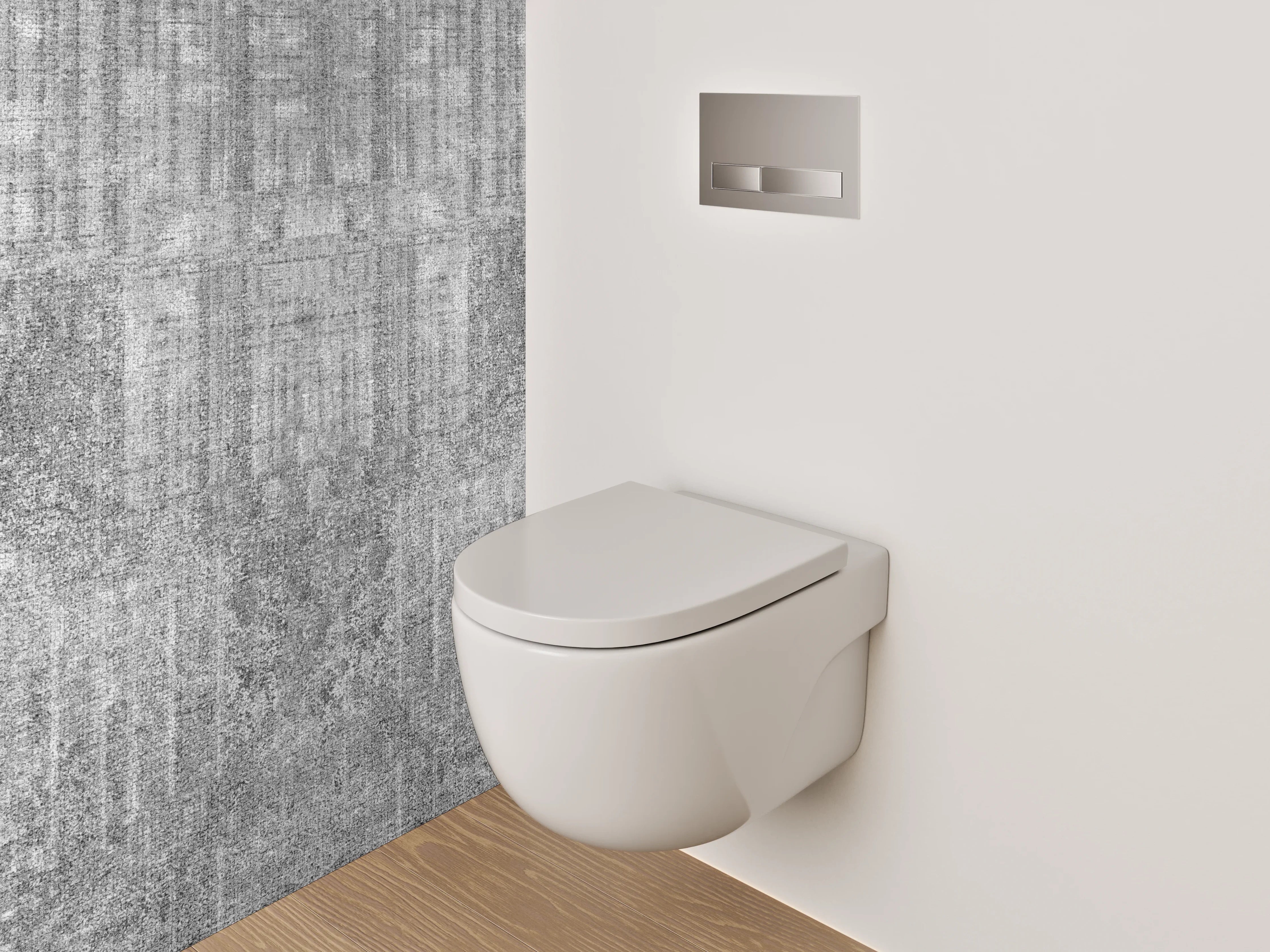 WC-Rückwand - Weiß-graue Marmorstruktur modern