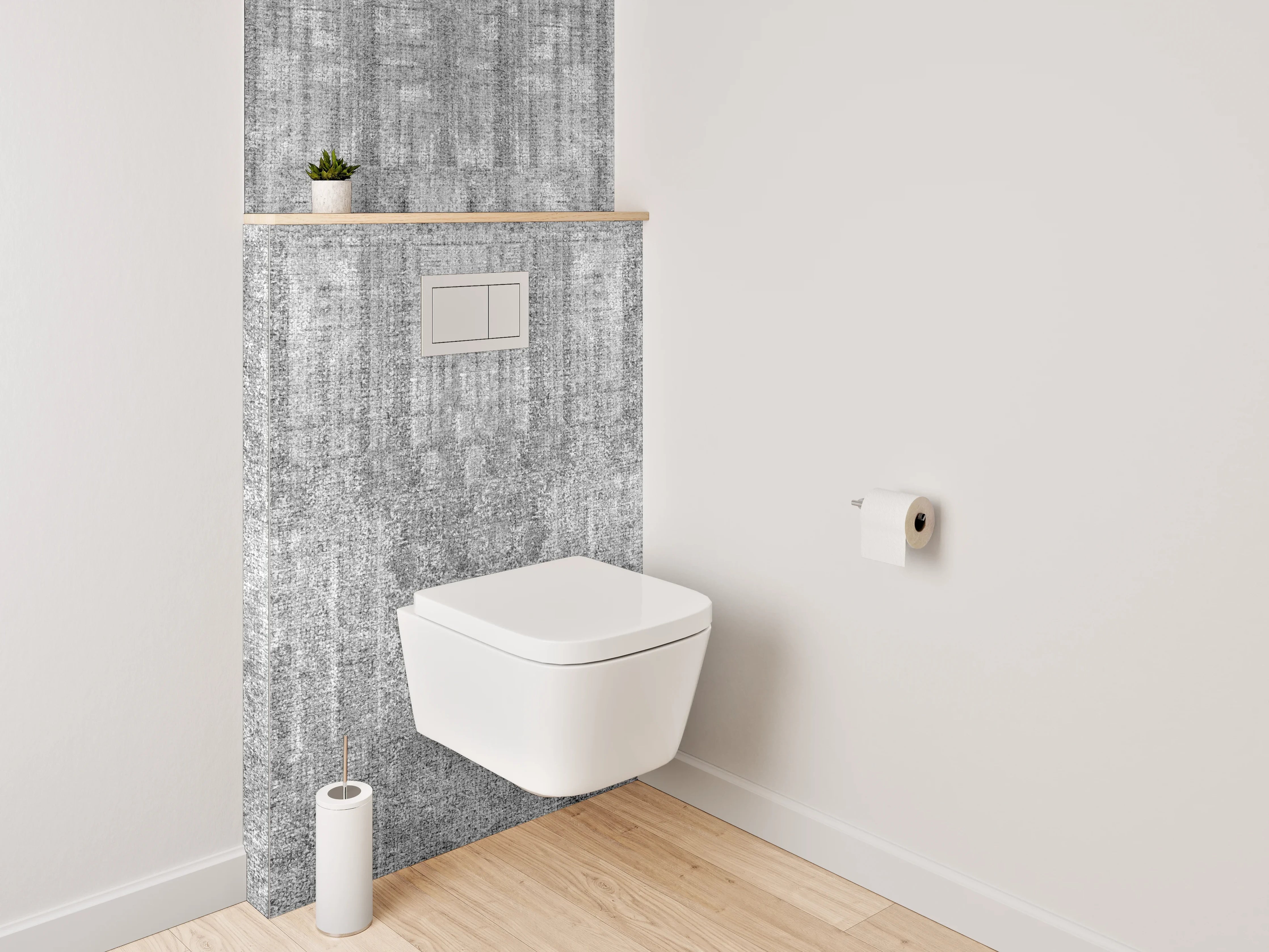 WC-Rückwand - Weiß-graue Marmorstruktur modern