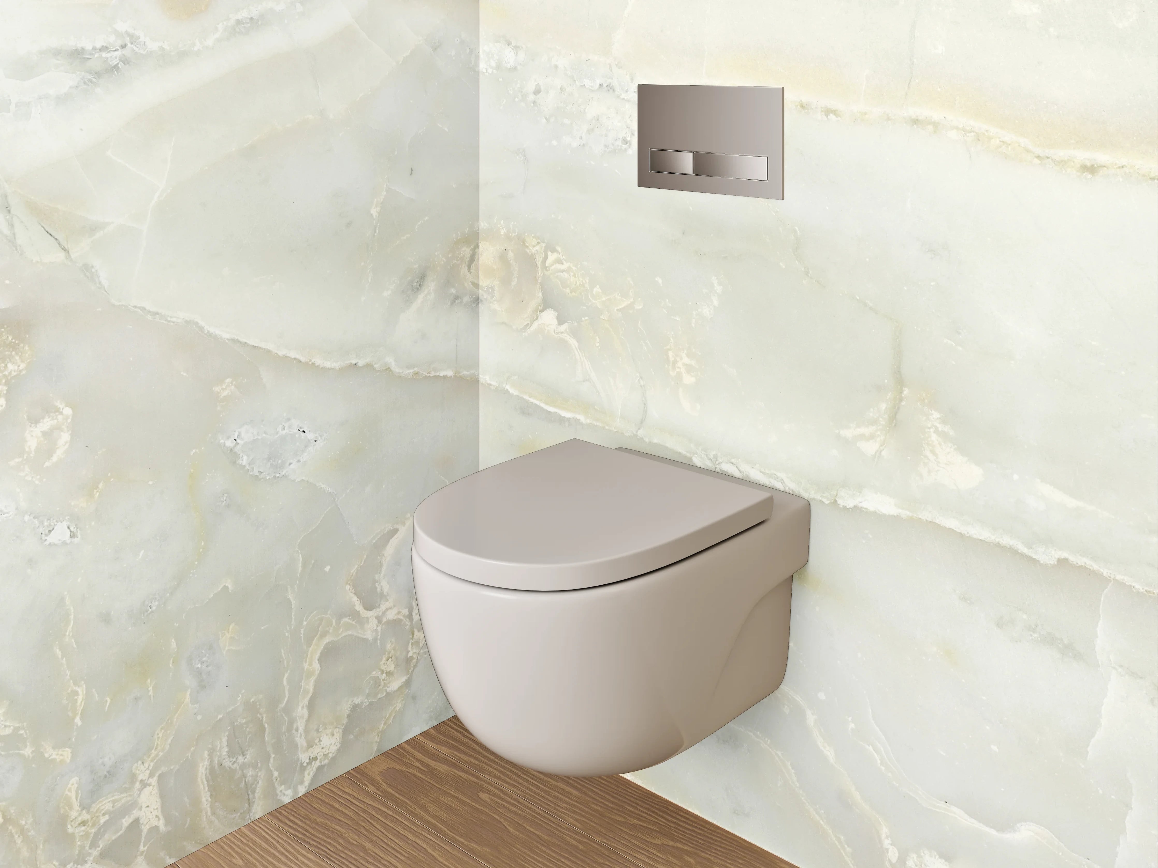 WC-Rückwand - Weiß-grauer Marmor Look