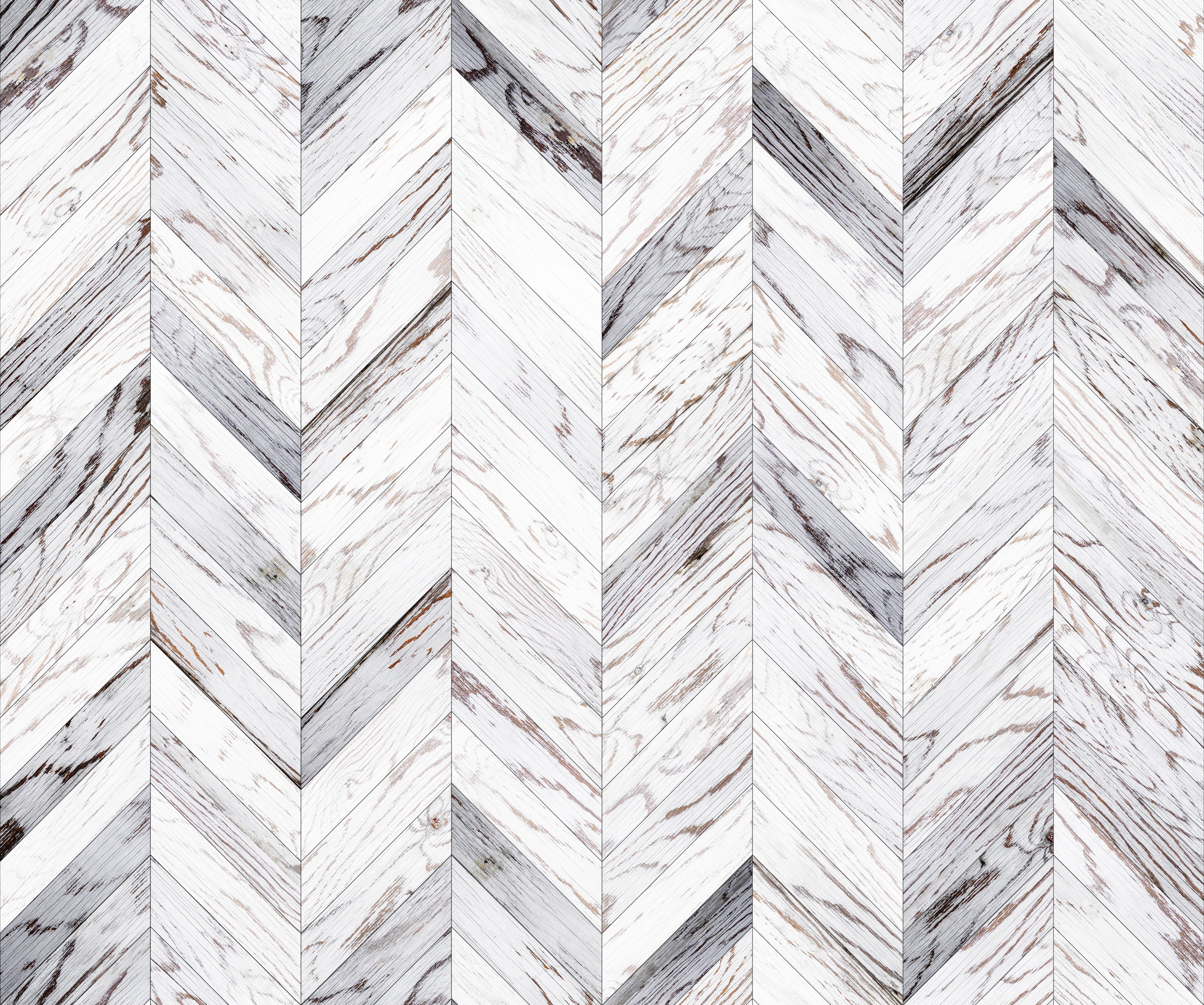 WC-Rückwand-Weiß-graues Chevron-Holz Muster