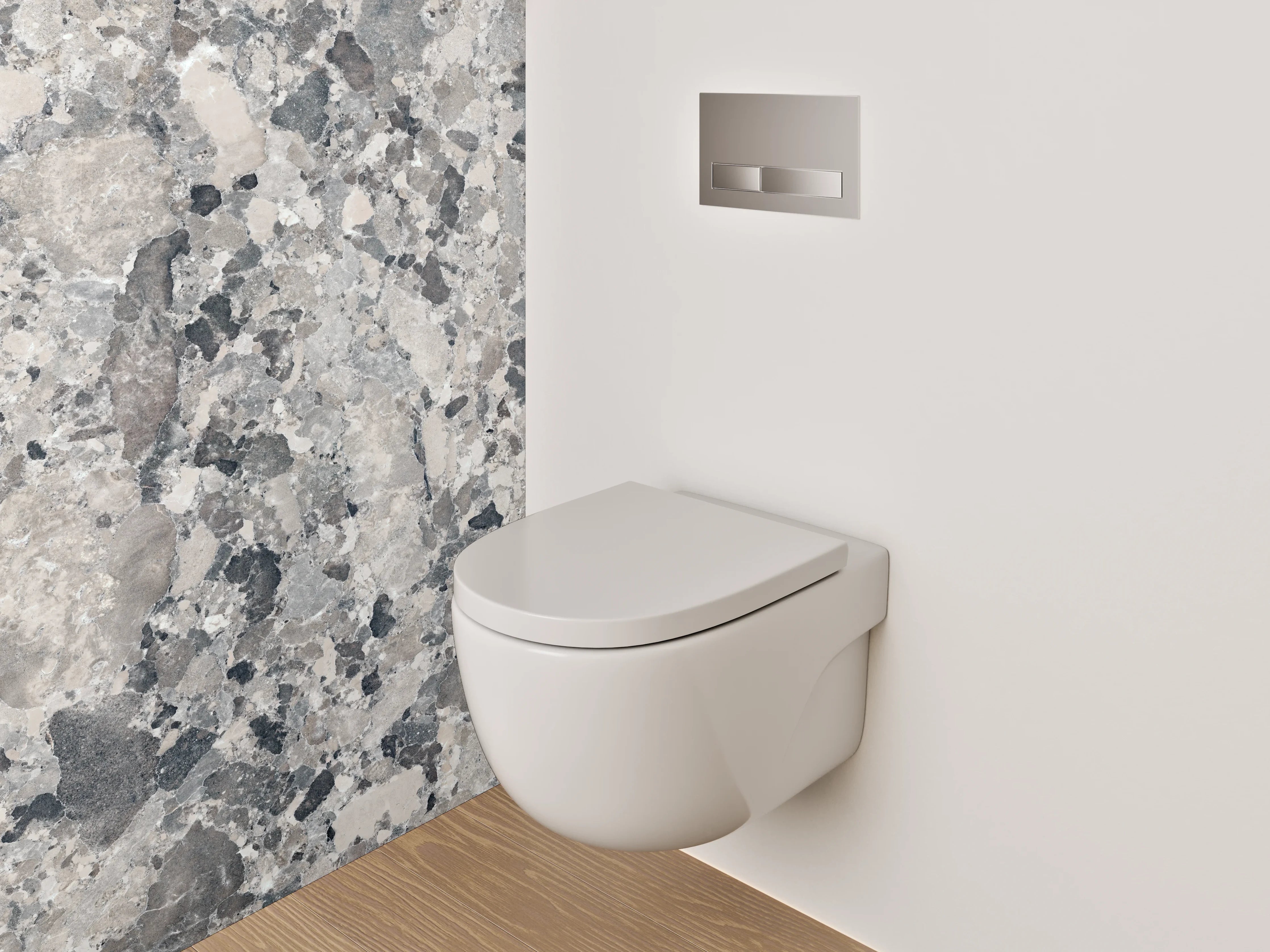 WC-Rückwand - Weiß-graues Marmor-Muster