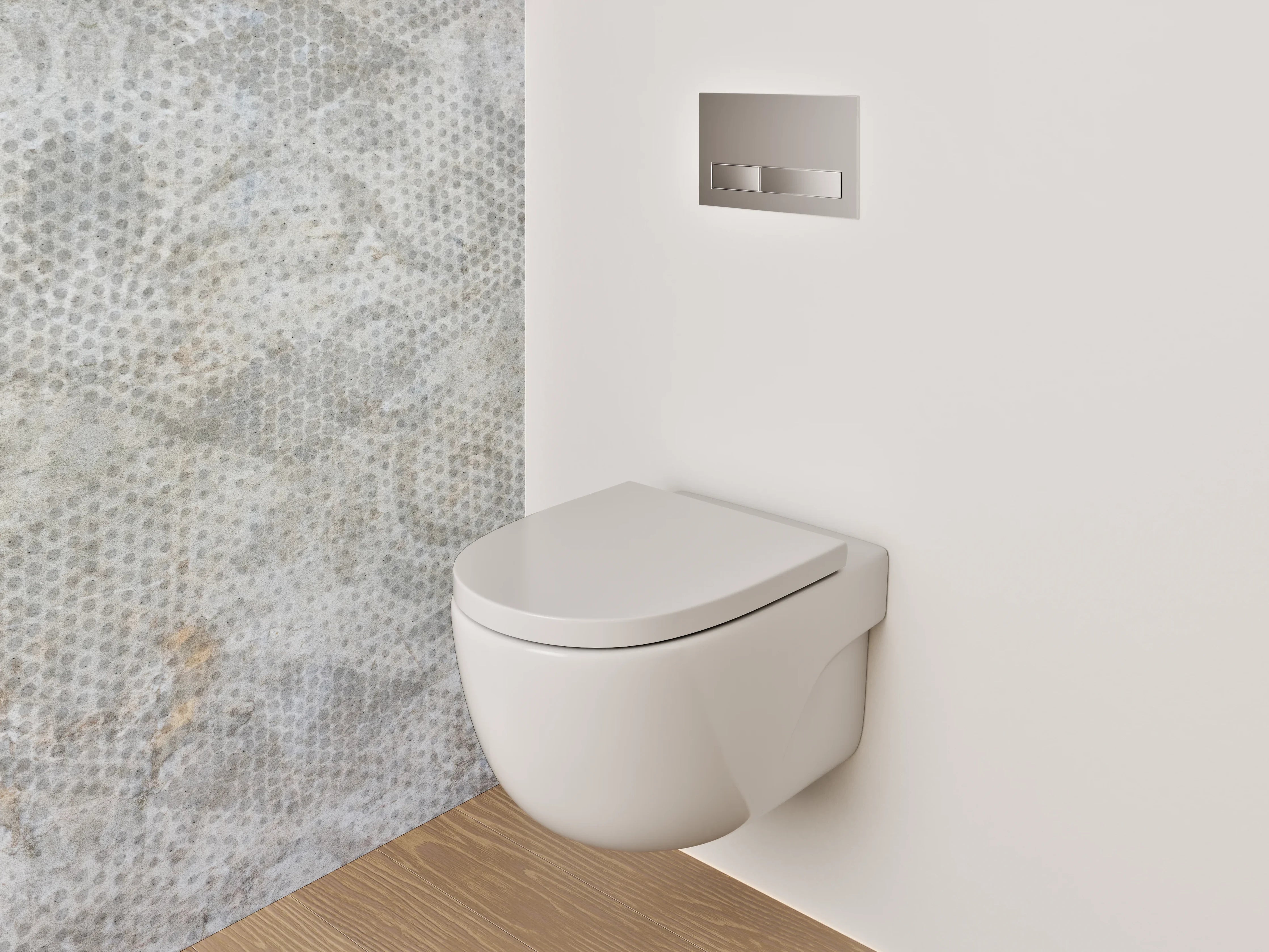 WC-Rückwand - Weiß-graues Vintage Ornament Muster