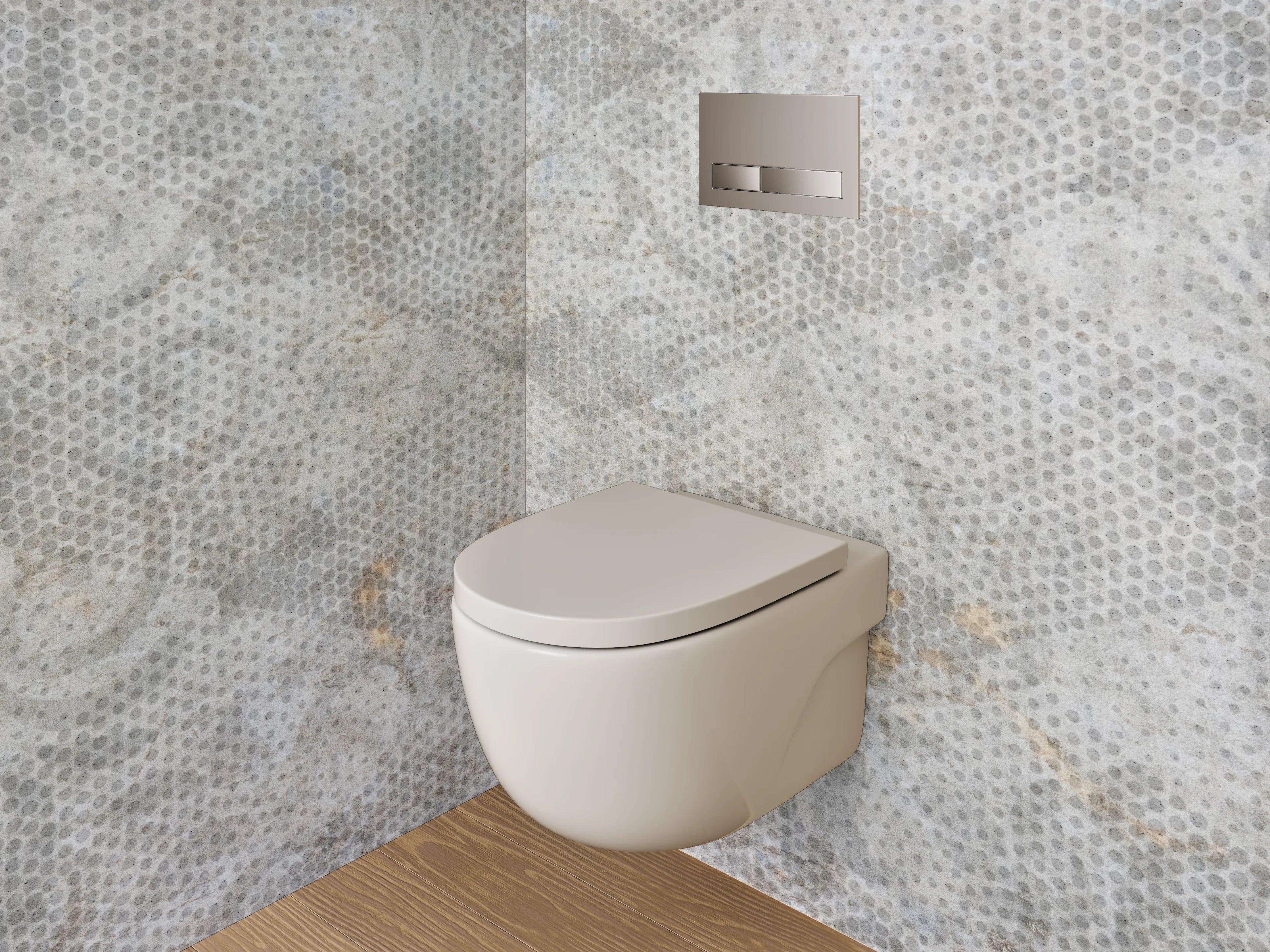 WC-Rückwand - Weiß-graues Vintage Ornament Muster