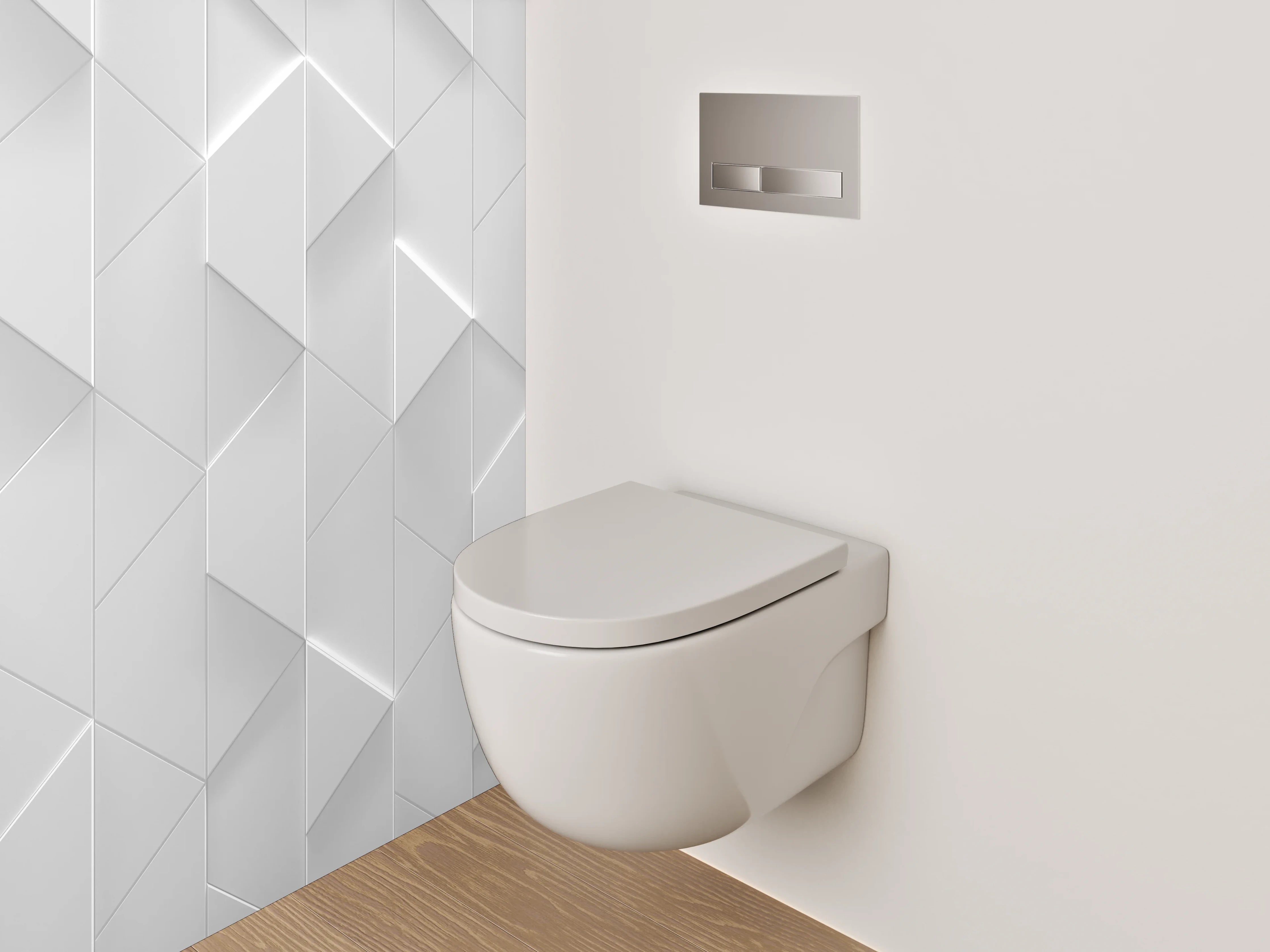 WC-Rückwand - Weiße 3D-Muster Wandpaneele