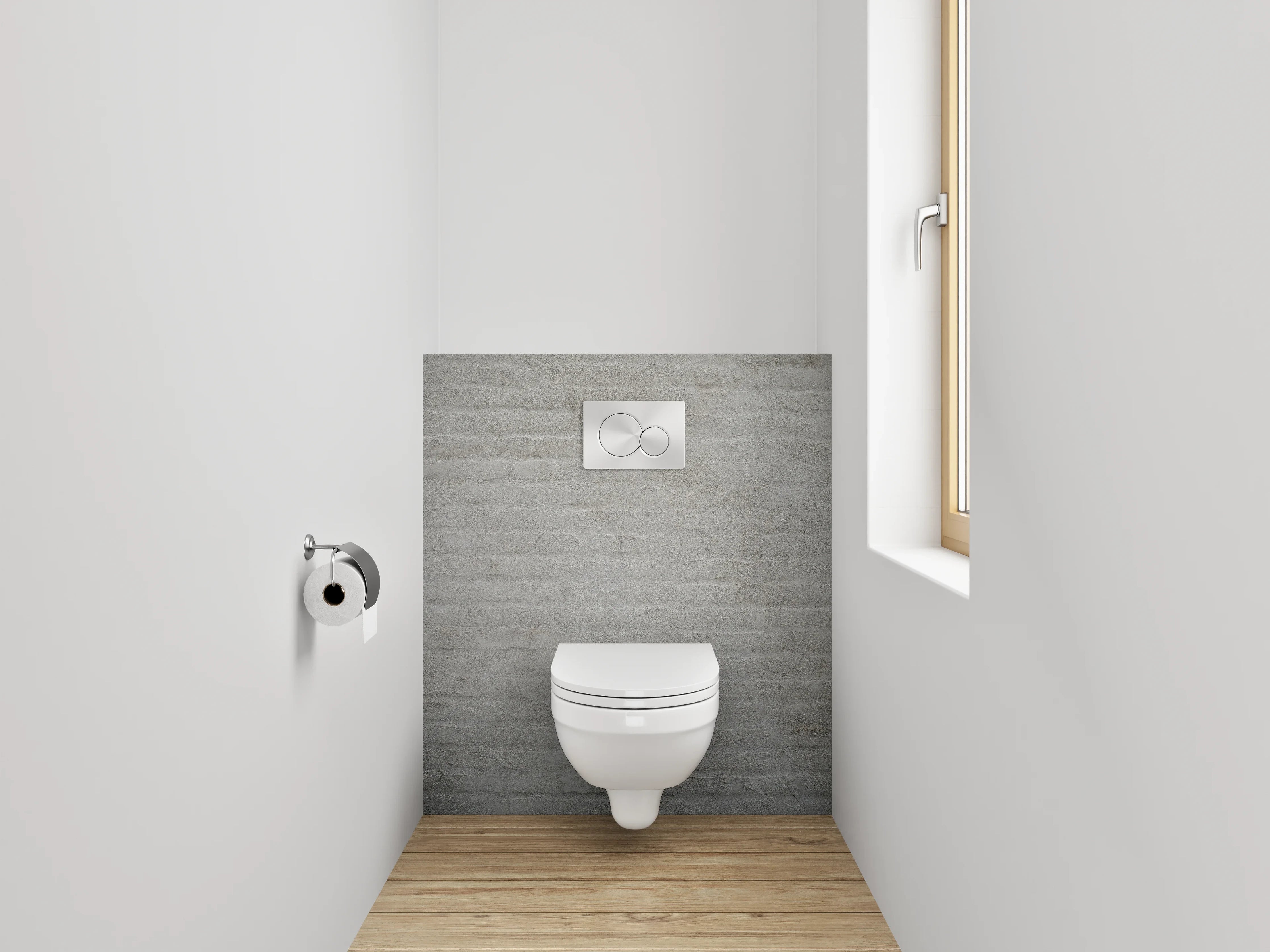WC-Rückwand - Weiße Backstein Wandstruktur