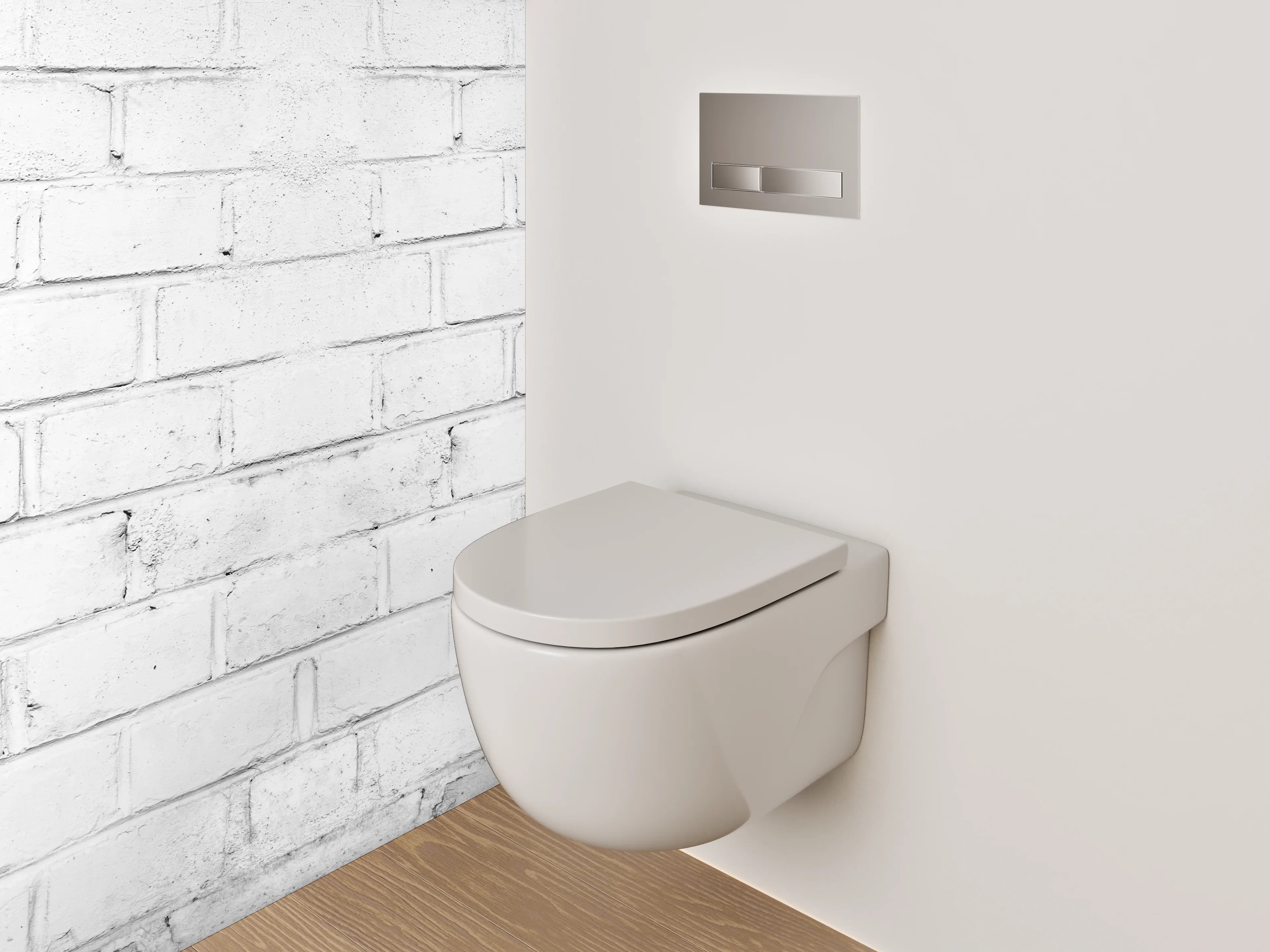 WC-Rückwand - Weiße Backsteinwand Struktur Dekor