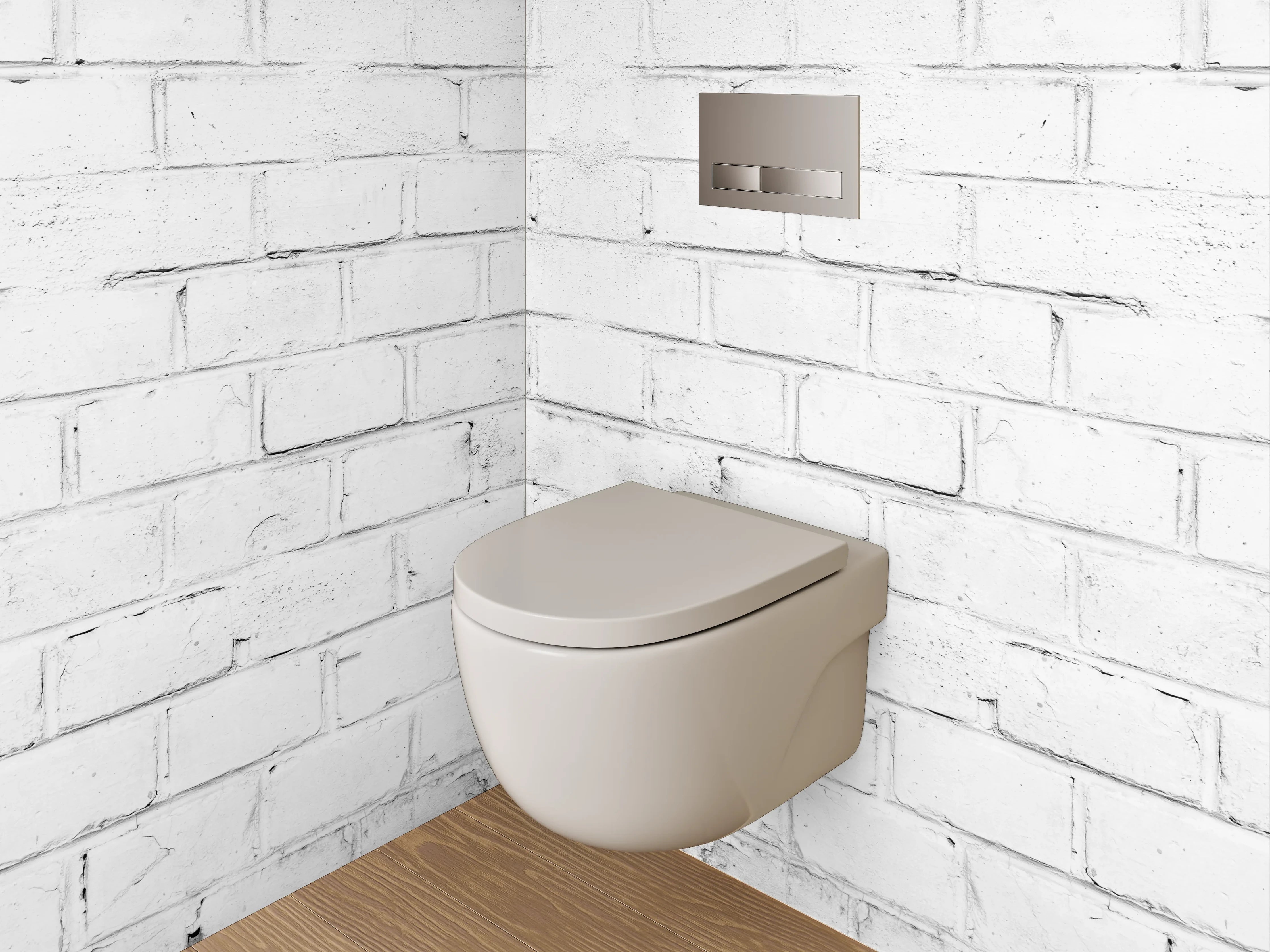 WC-Rückwand - Weiße Backsteinwand Struktur Dekor