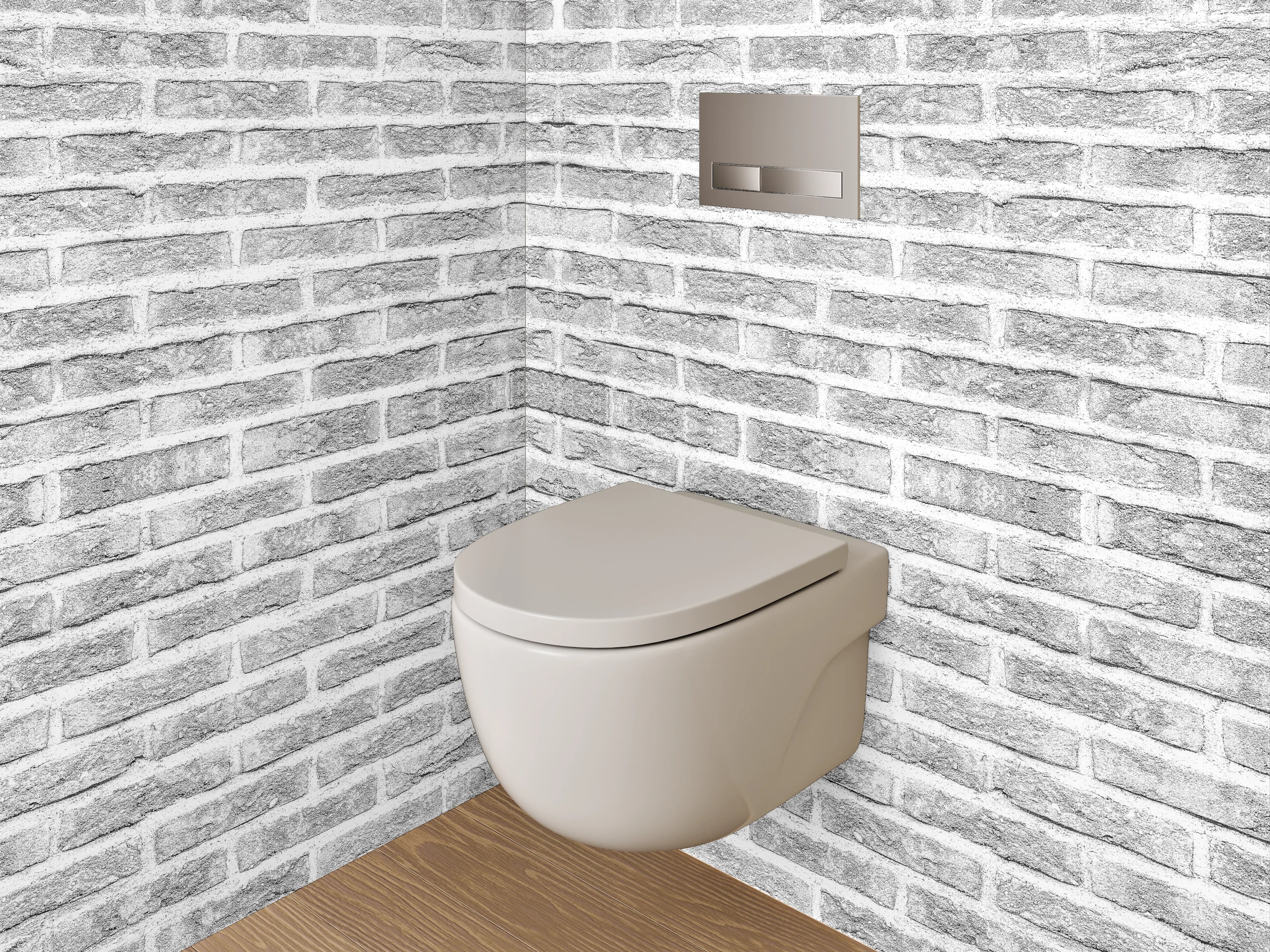 WC-Rückwand - Weiße Backsteinwand Ziegel Muster