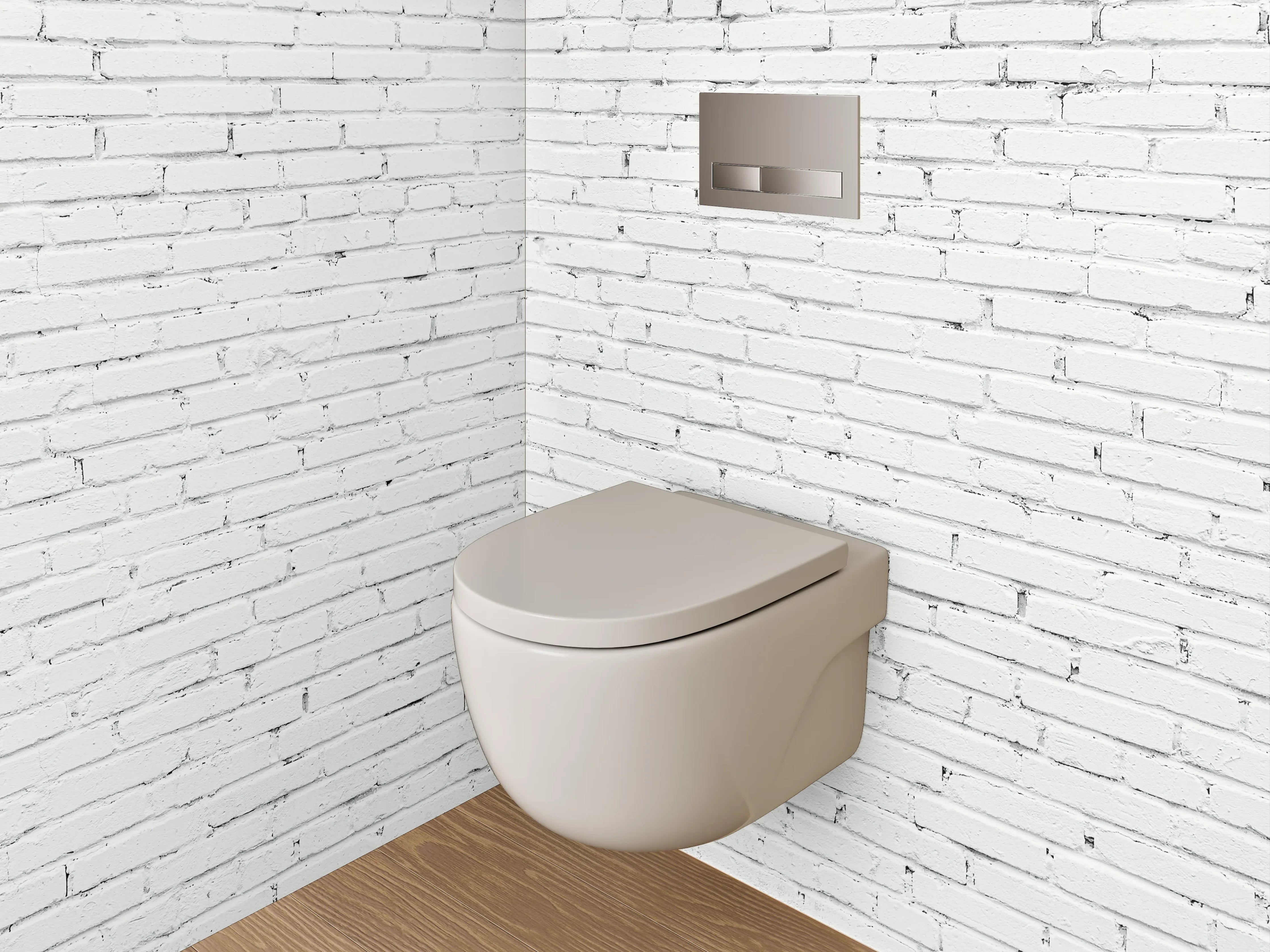 WC-Rückwand - Weiße Backsteinwand – Moderne Optik
