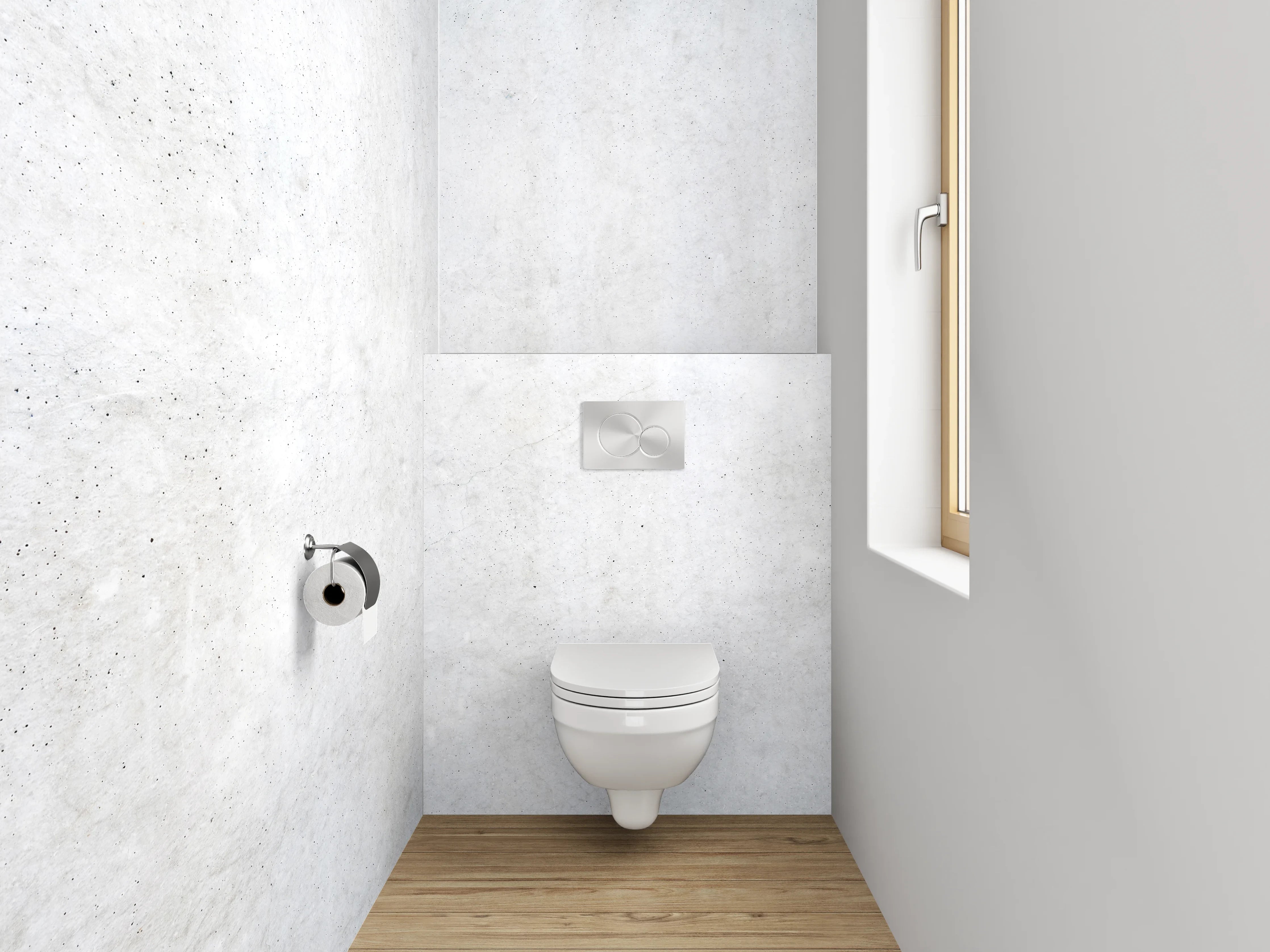 WC-Rückwand - Weiße Betonoptik minimalistisch