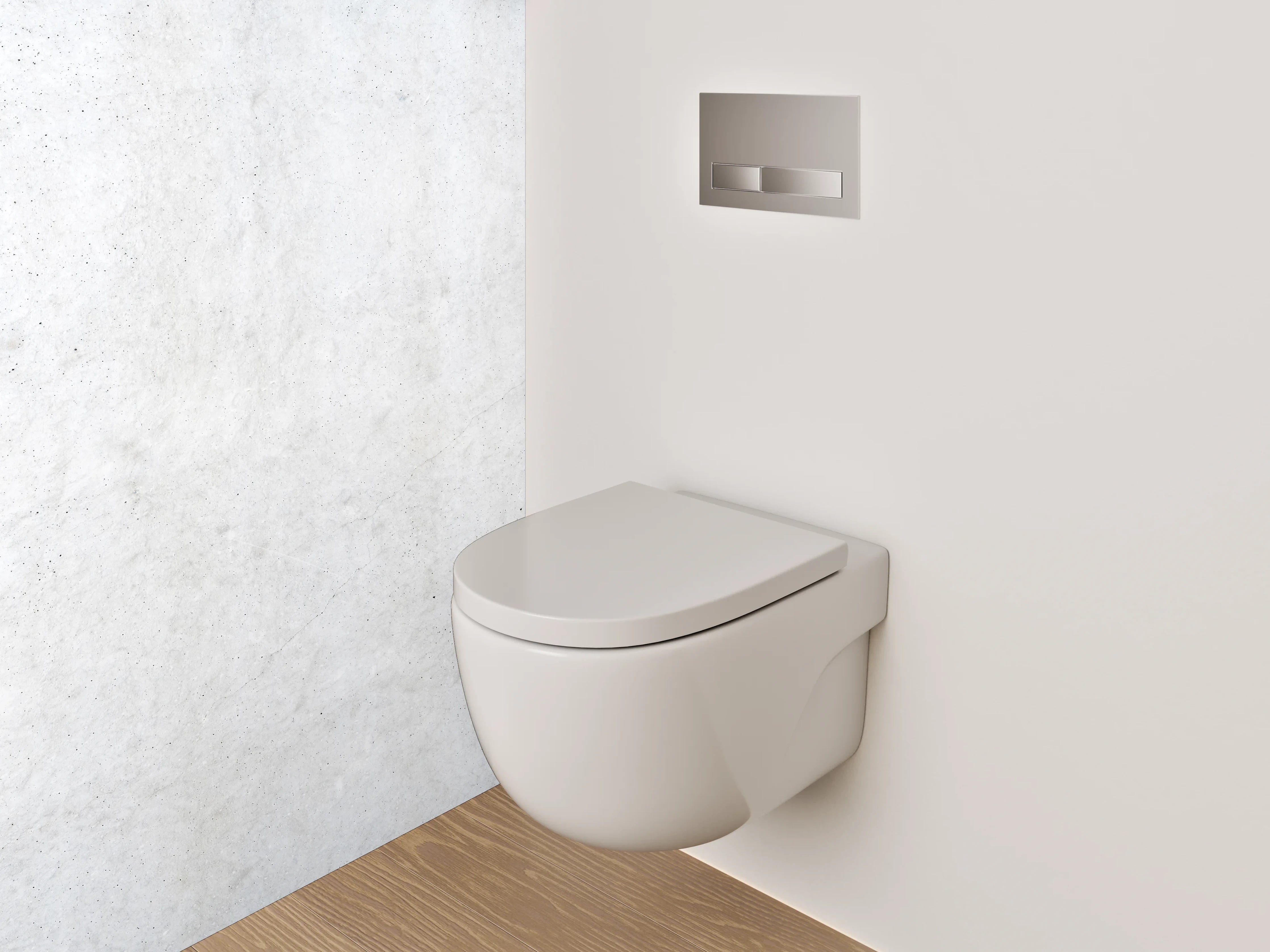 WC-Rückwand - Weiße Betonoptik minimalistisch