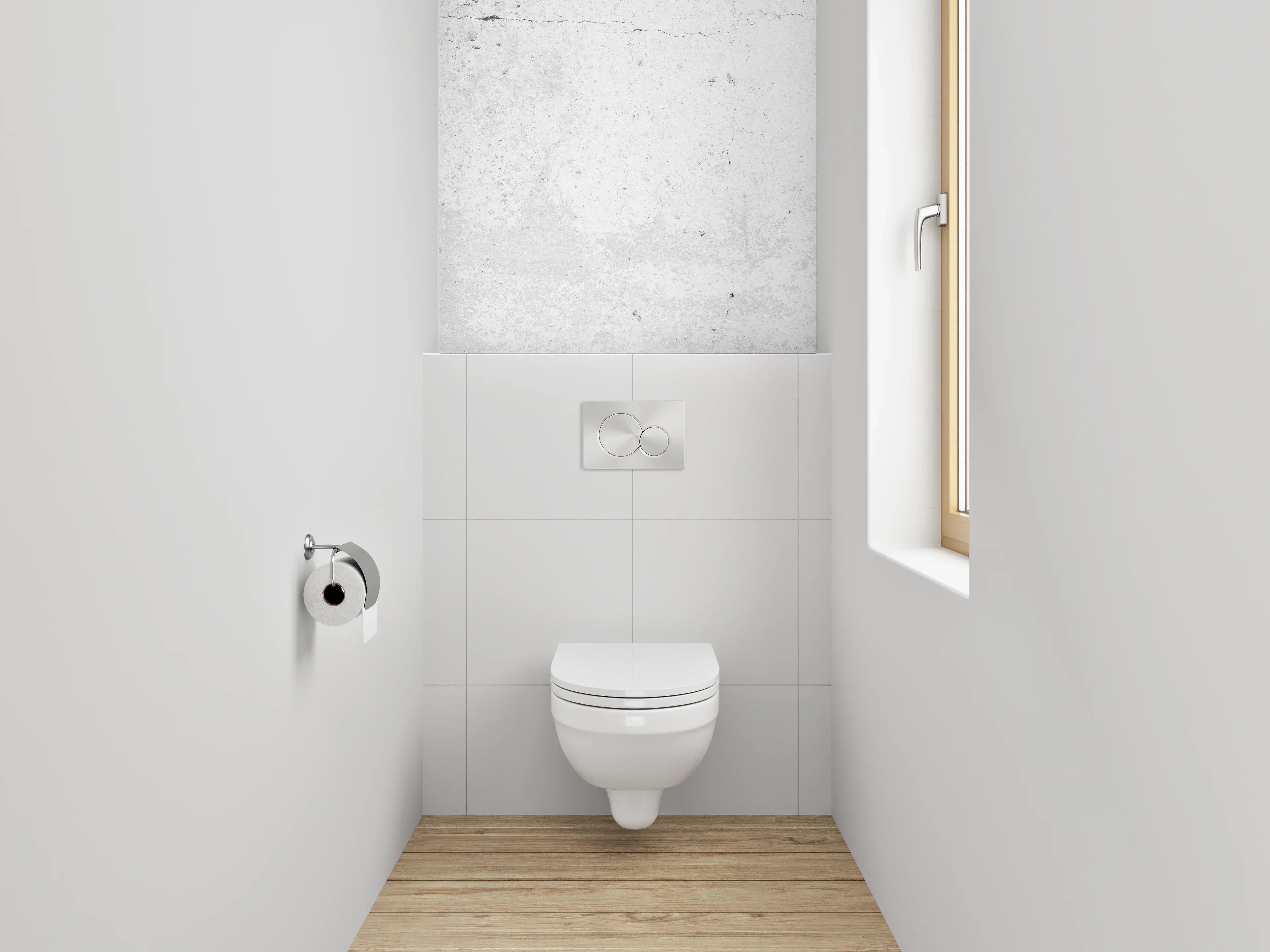 WC-Rückwand - Weiße Betonoptik mit feinen Strukturen
