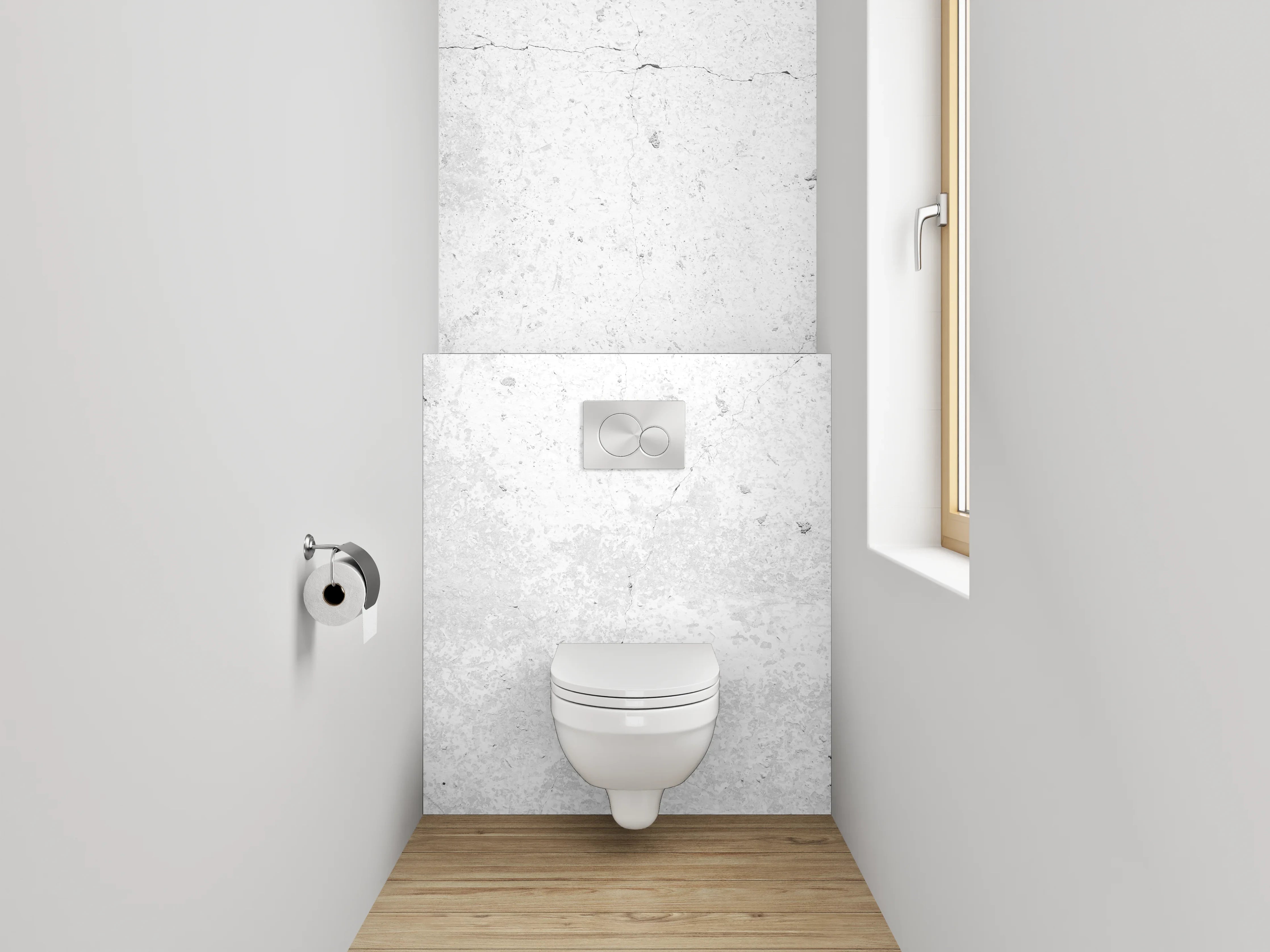 WC-Rückwand - Weiße Betonoptik mit feinen Strukturen