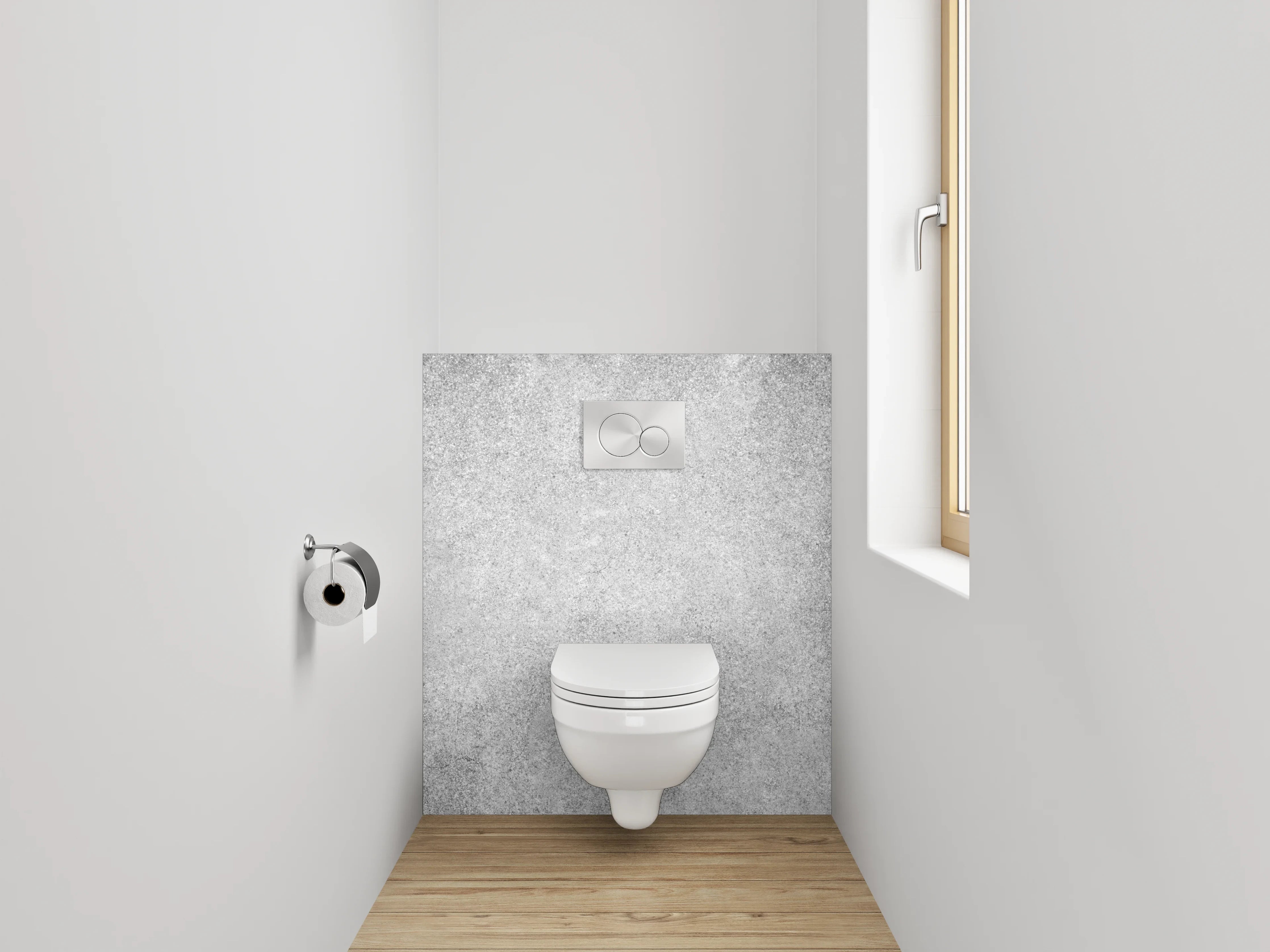 WC-Rückwand - Weiße Betonoptik mit grauer Struktur