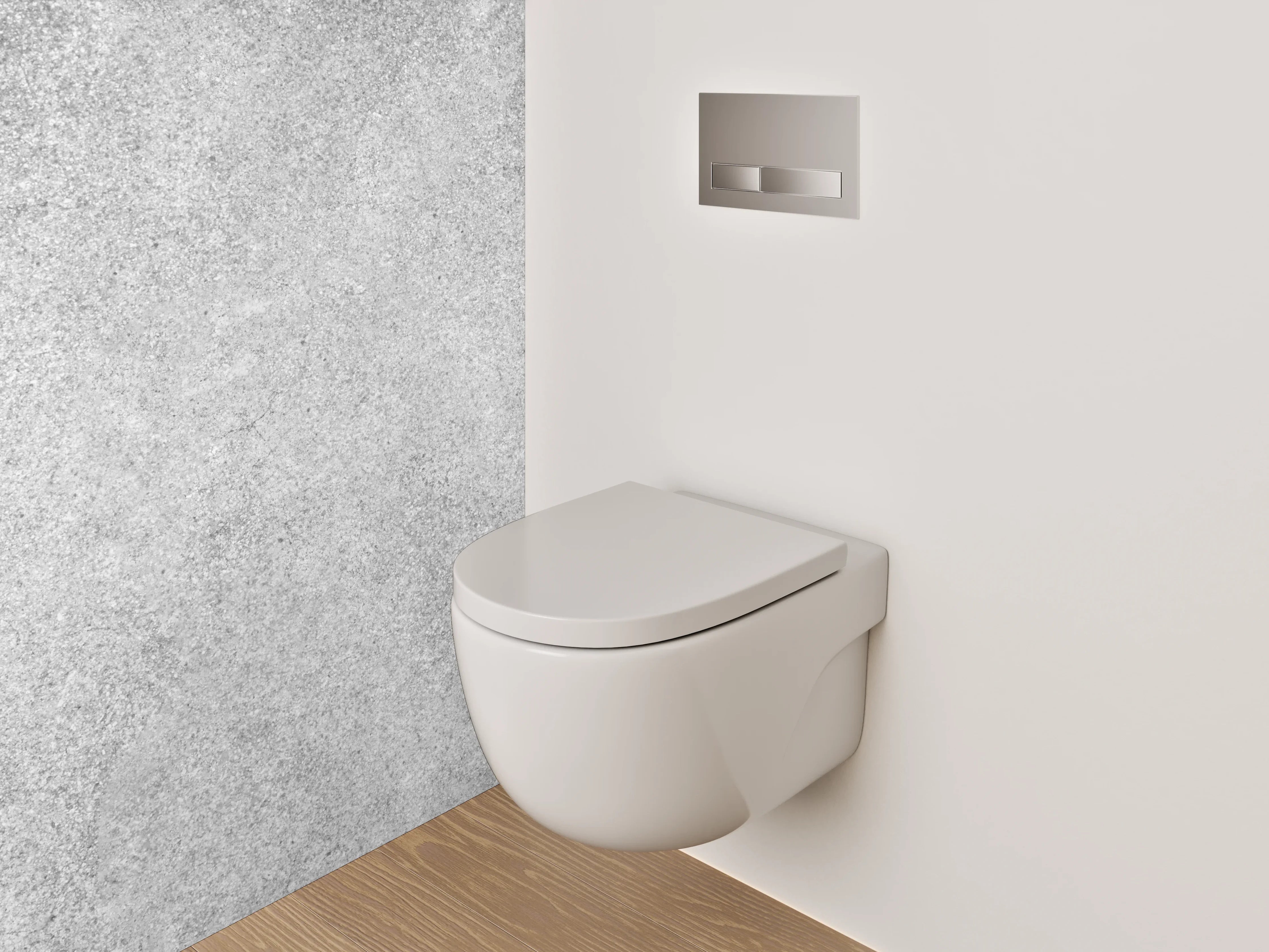 WC-Rückwand - Weiße Betonoptik mit grauer Struktur