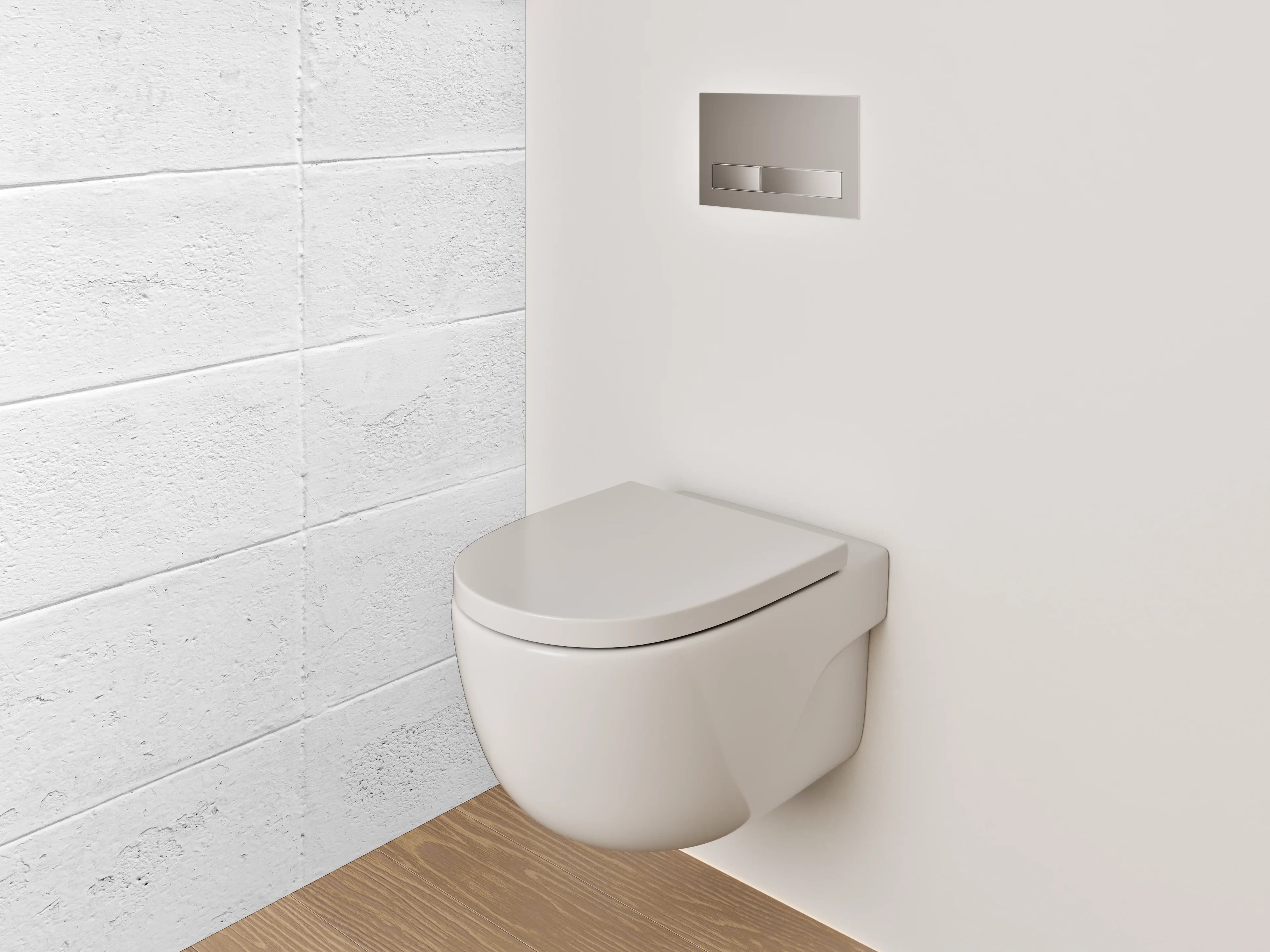 WC-Rückwand - Weiße Fliesen mit feiner Textur