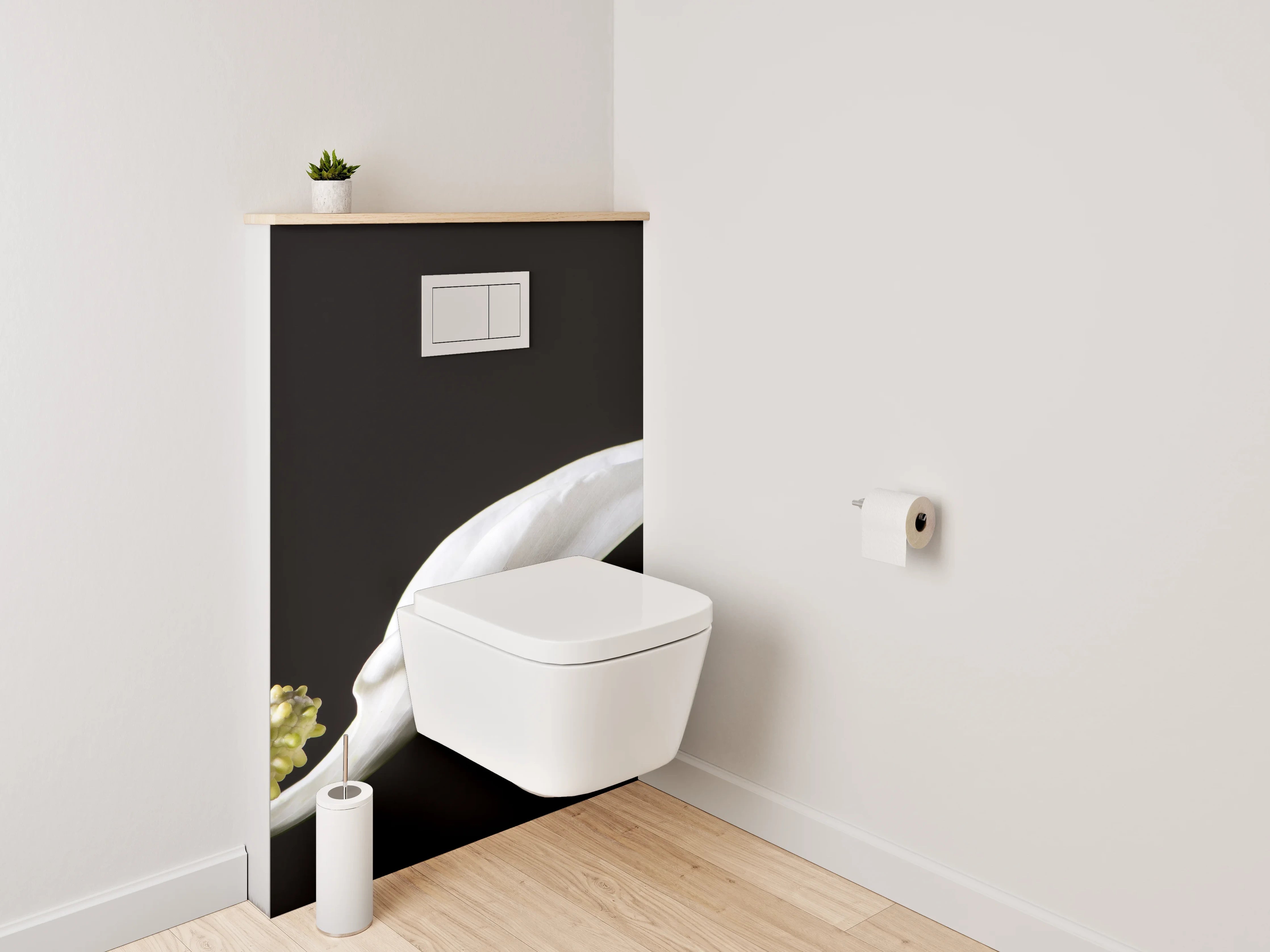 WC-Rückwand - Weiße Friedenslilie minimalistisch
