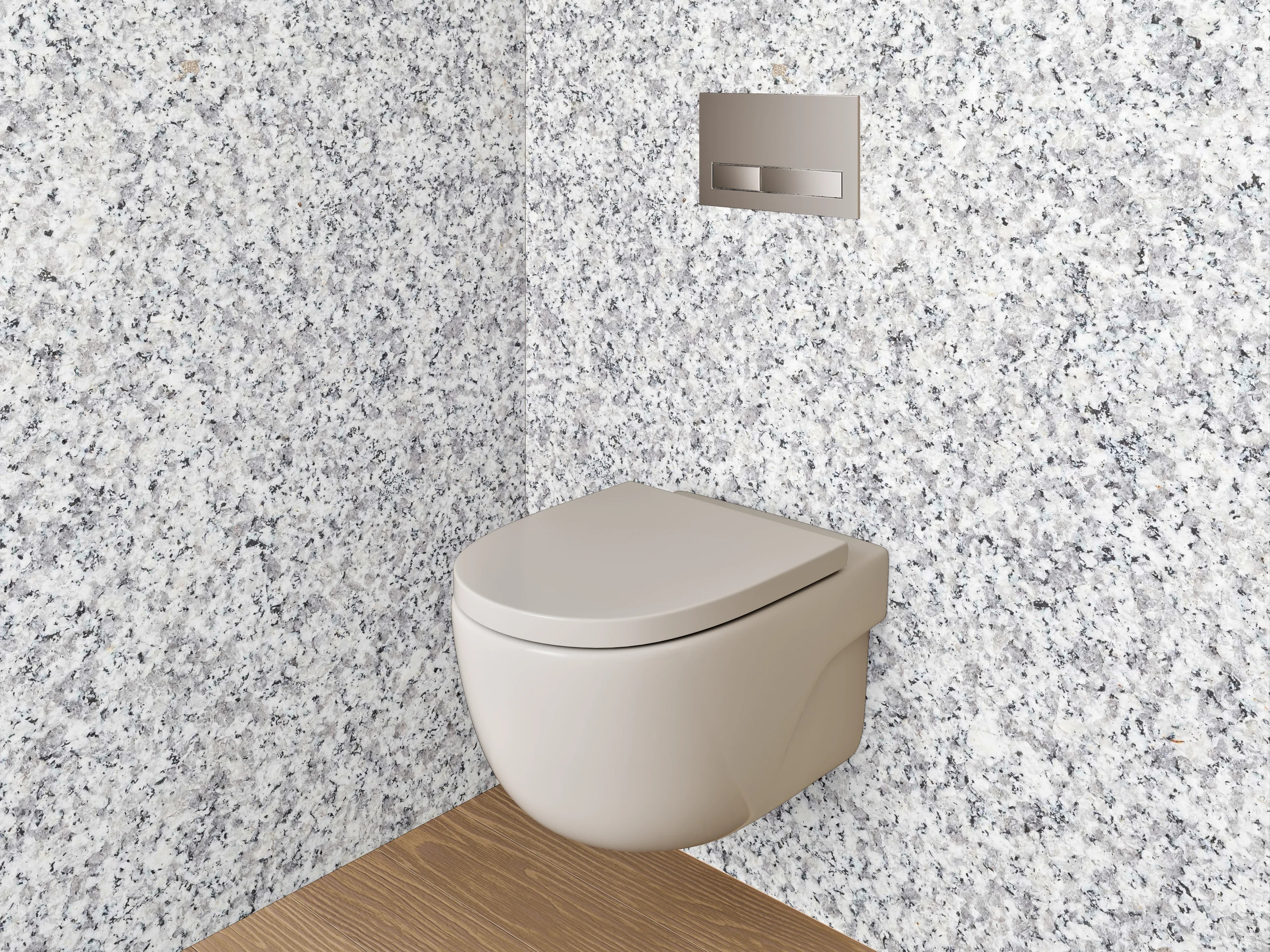 WC-Rückwand - Weiße Granitoptik mit grauen Sprenkeln
