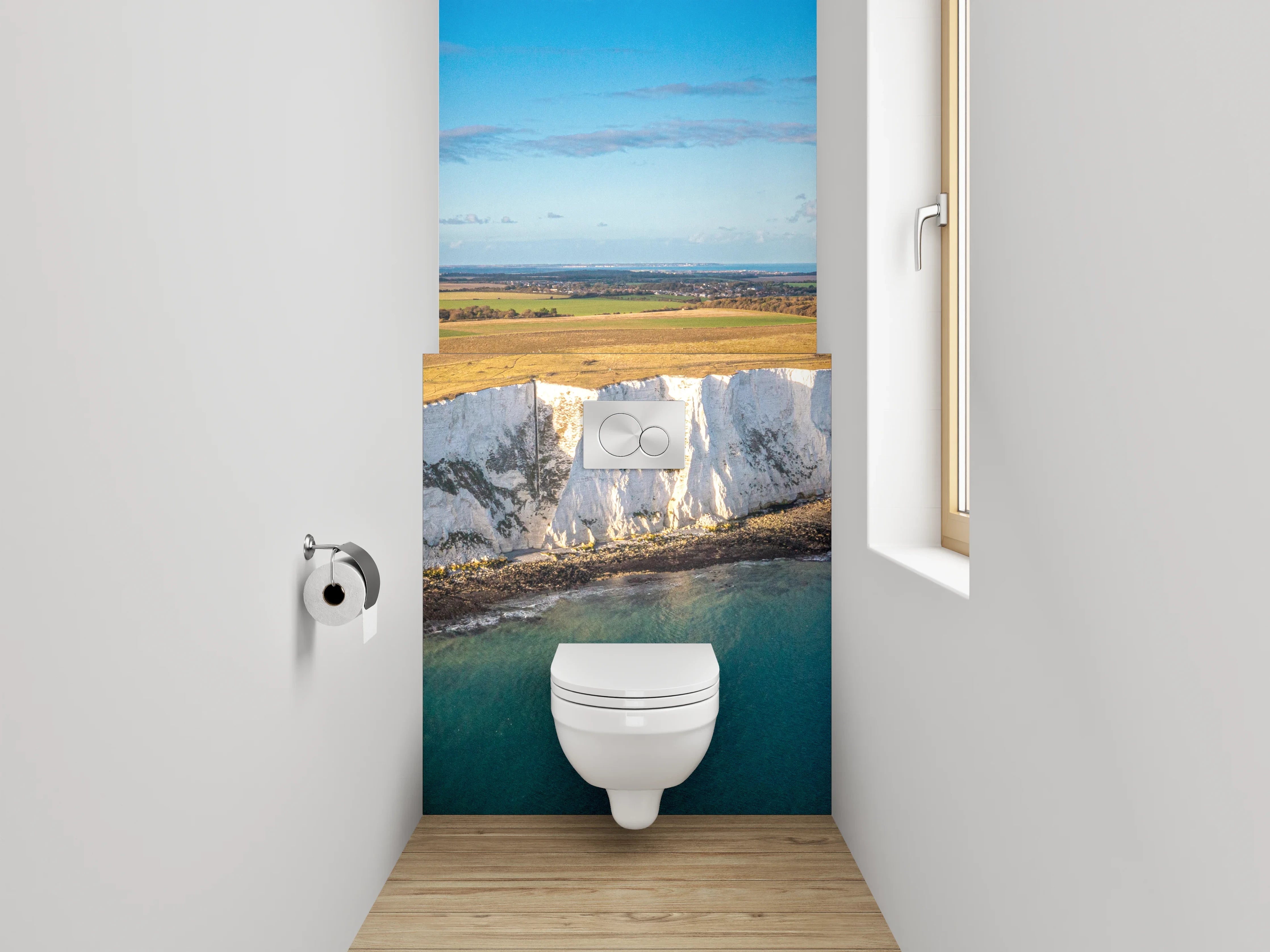 WC-Rückwand - Weiße Kreidefelsen am Meer