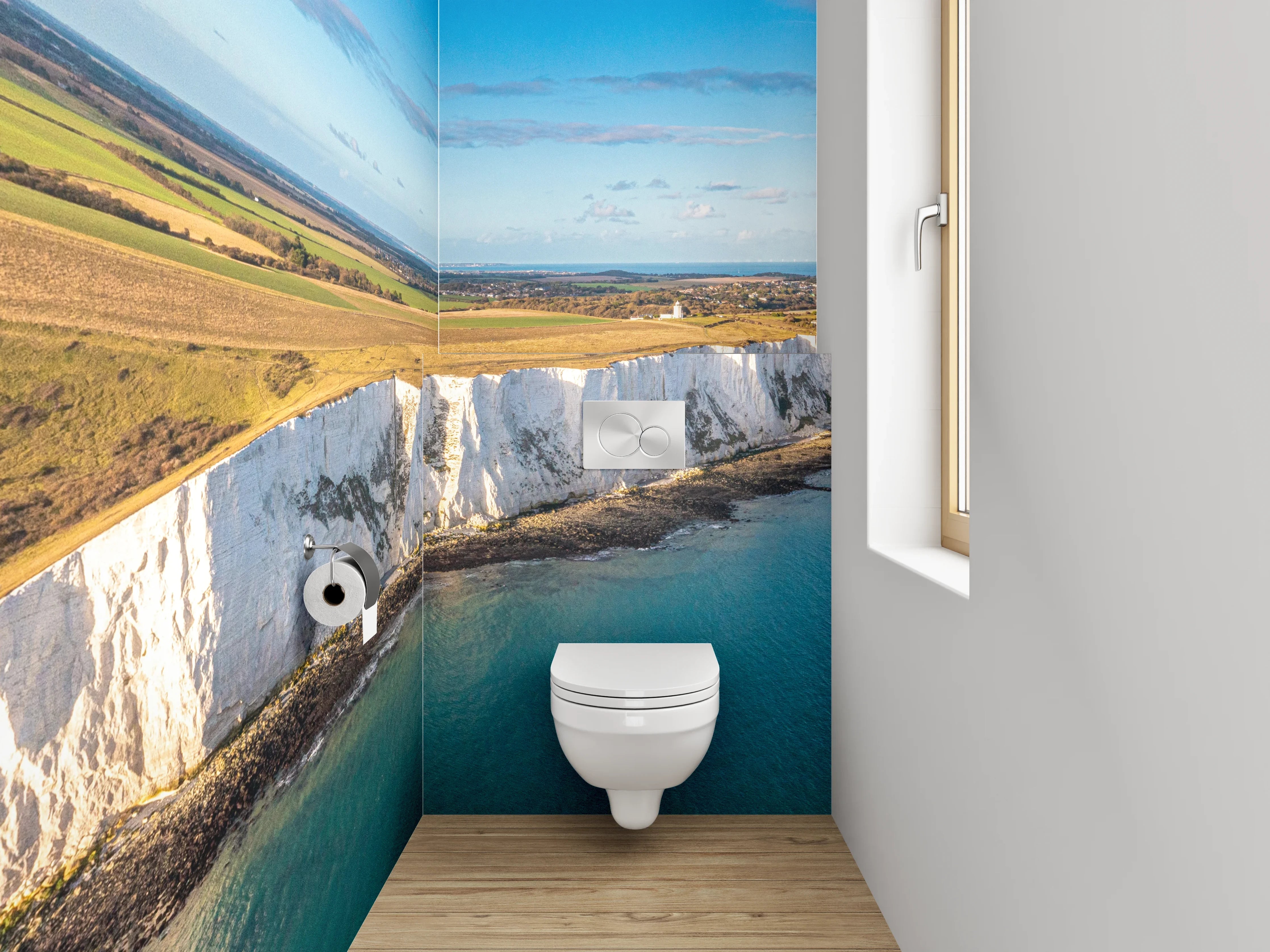 WC-Rückwand - Weiße Kreidefelsen am Meer