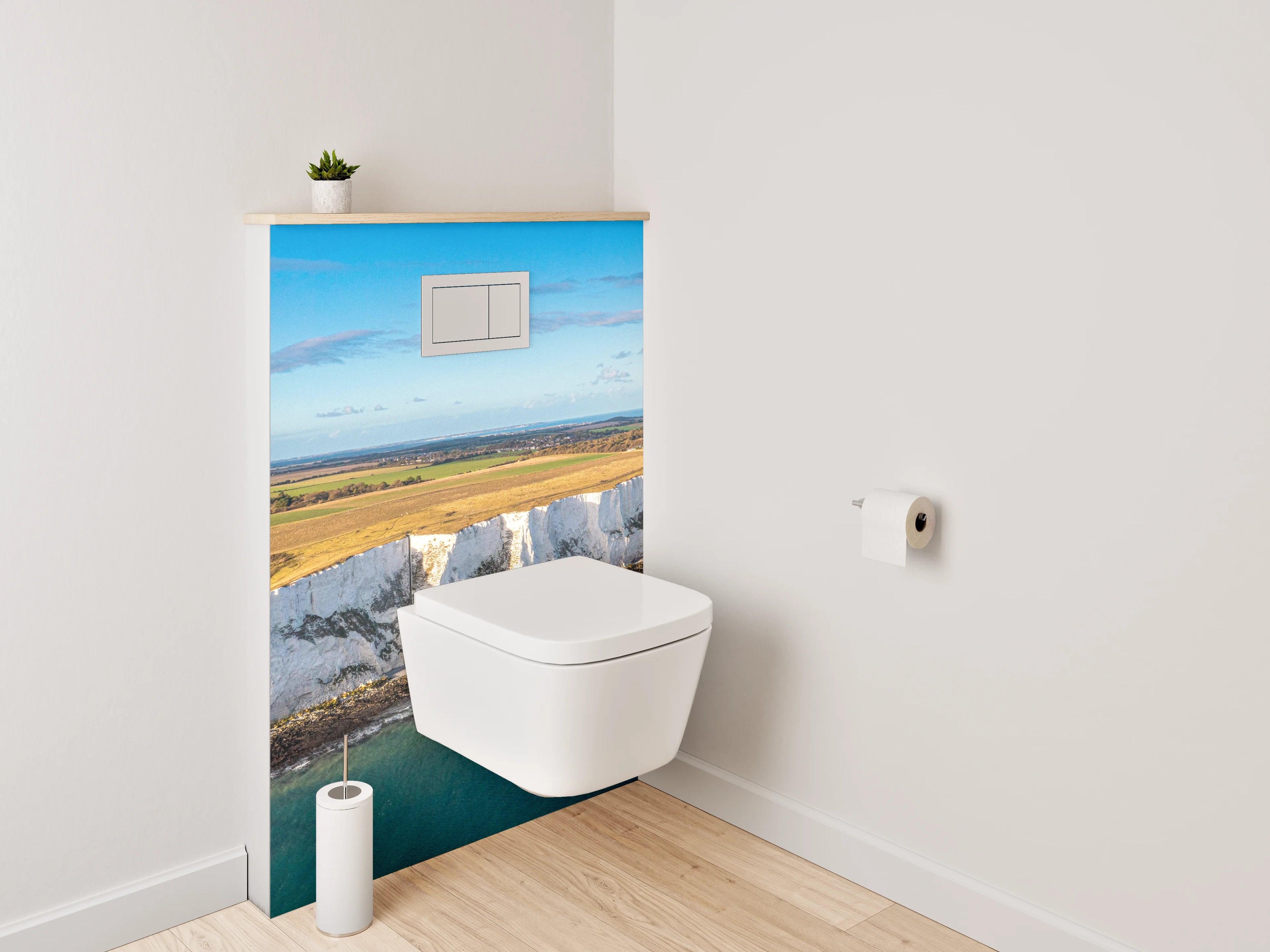 WC-Rückwand - Weiße Kreidefelsen am Meer